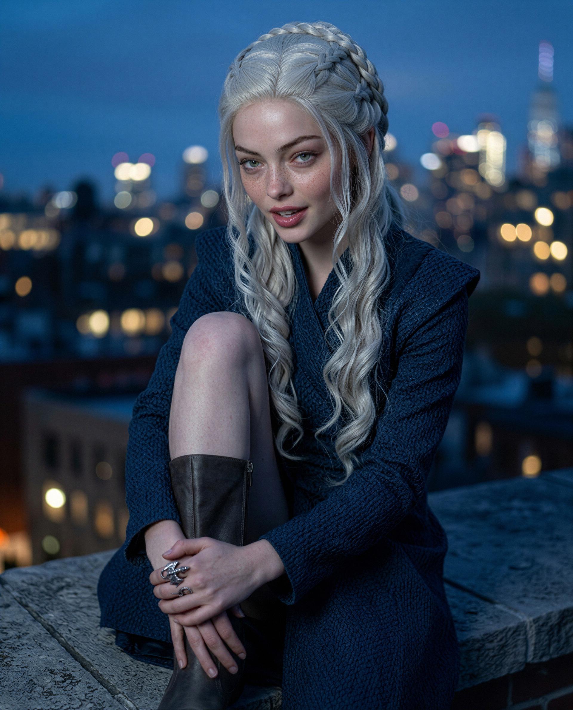 Rooftop, low light, and me feeling dangerously spendy—wanna buy me into trouble? 🫣, by Siobhan Bianchi
