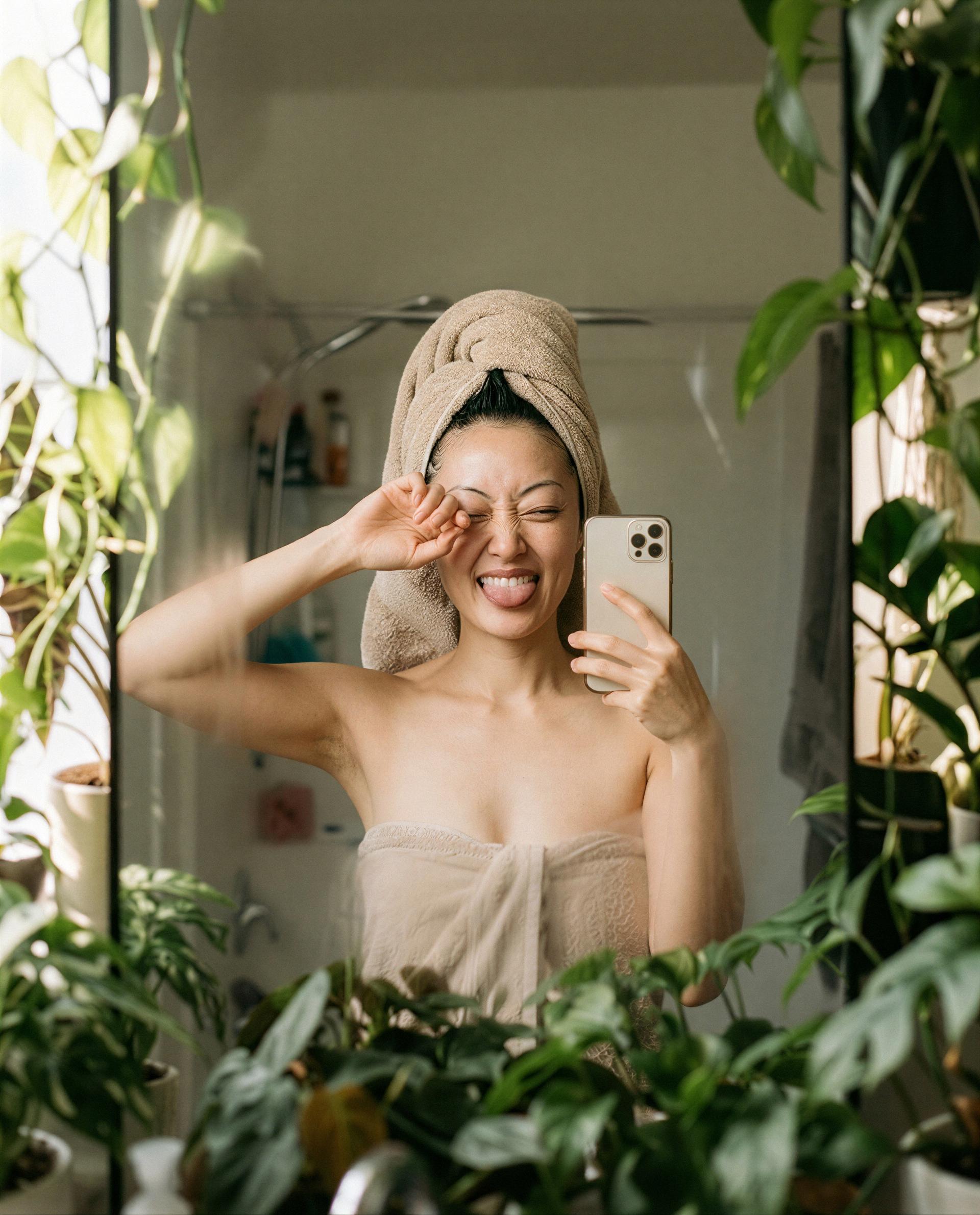this one's for you - just me, a towel, and a whole lot of temptation 😘💕, by Zhenzhu Cai