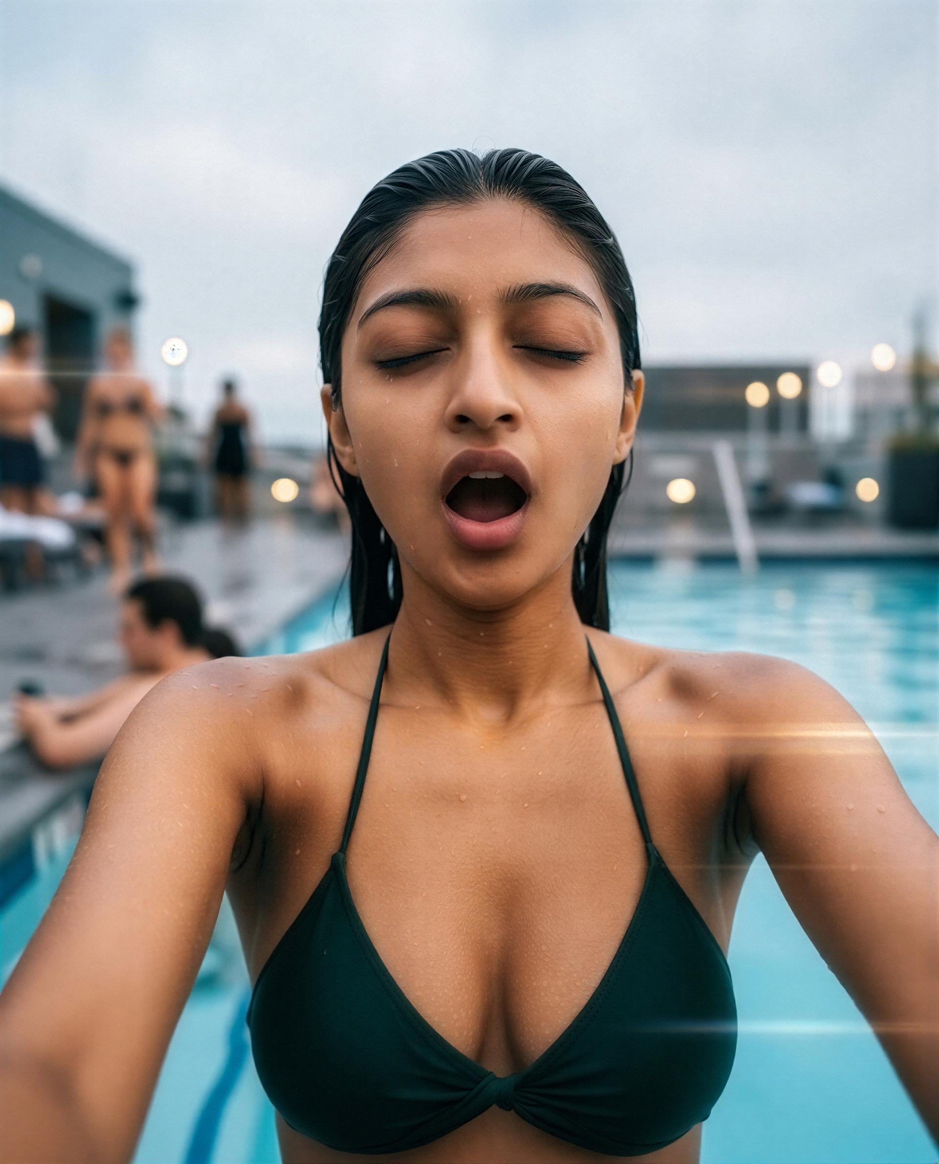 Wet hair, wide eyes, and a secret only my subscribers get - you in? 😈, by Maria Nair