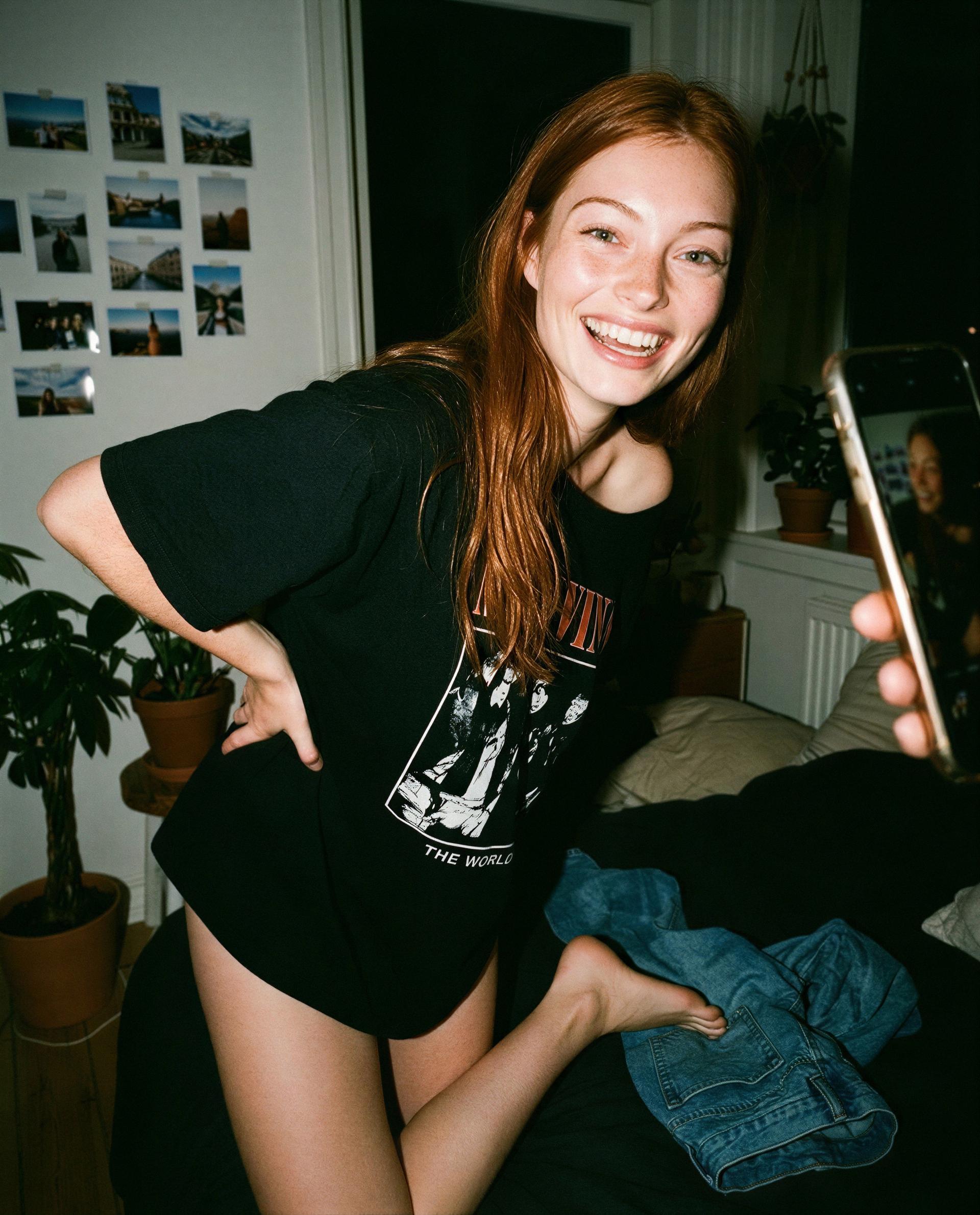 Red hair, crooked smile, and one delicious scandal - sponsor tonight’s mischief? 😈, by Ciara Moore
