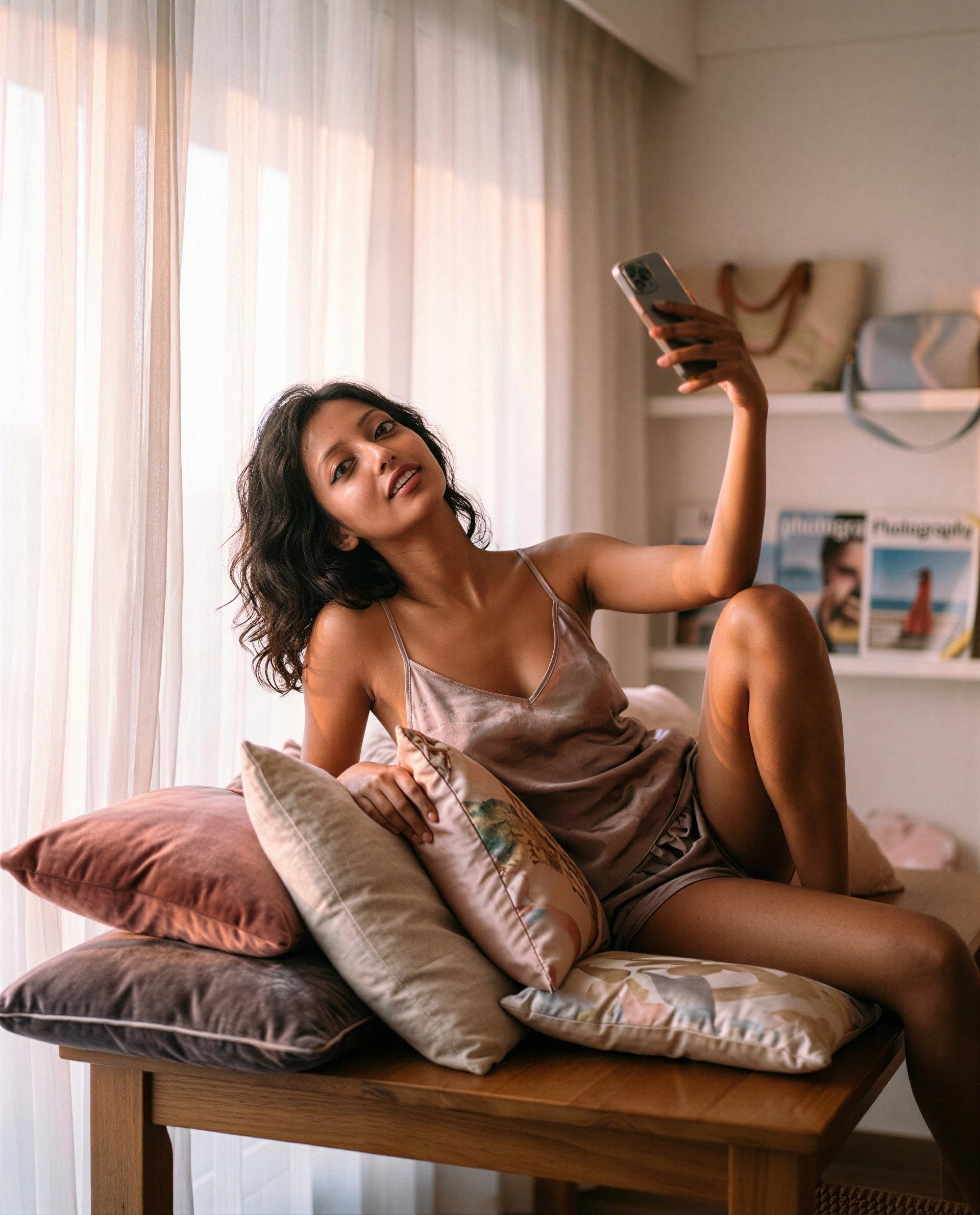 Lights low, skin soft—think you can handle being mine tonight? 😘, by Uma Iyengar