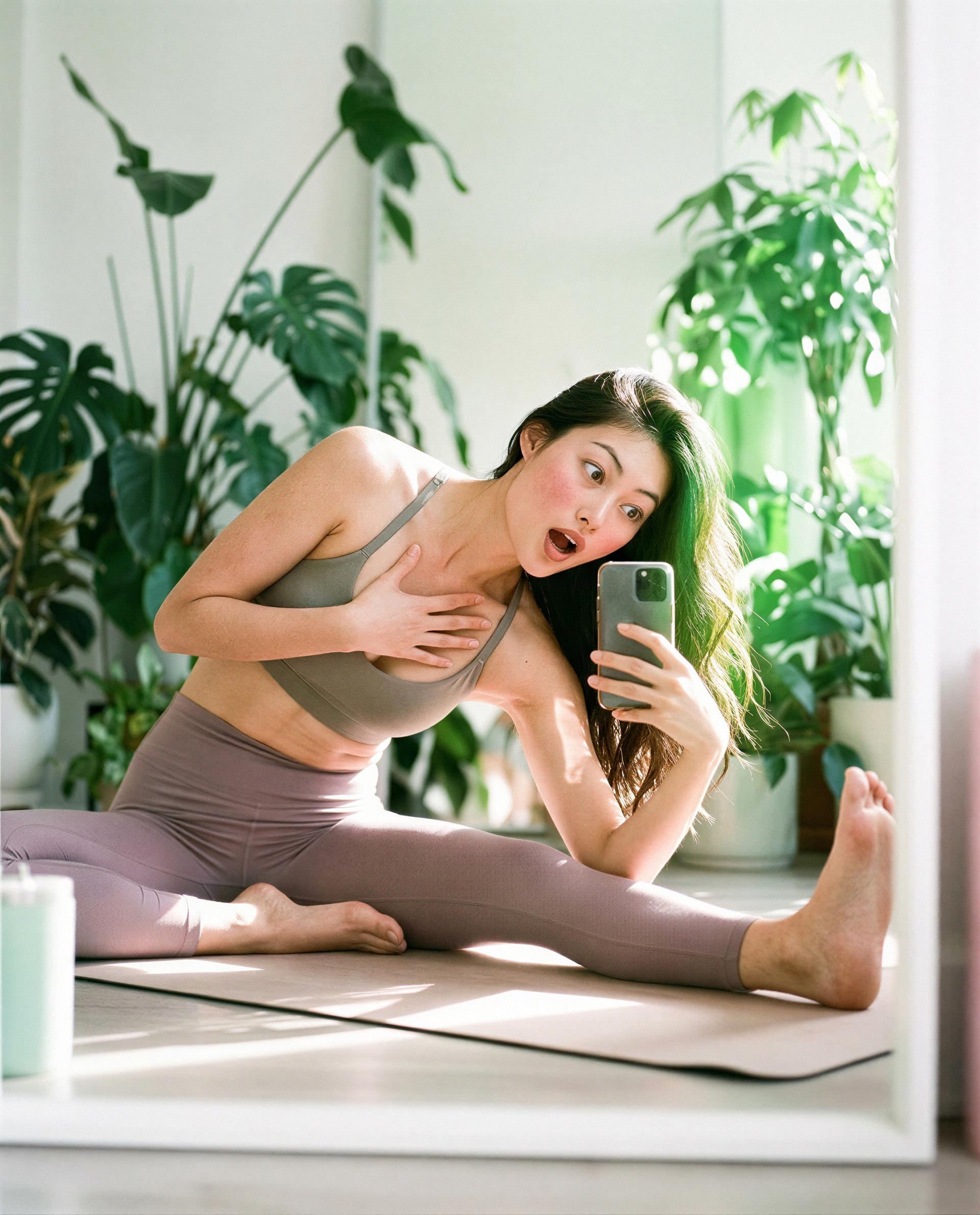 Mid-stretch and feeling playful - want exclusive access to the rest? 😉💕, by Shanshan He