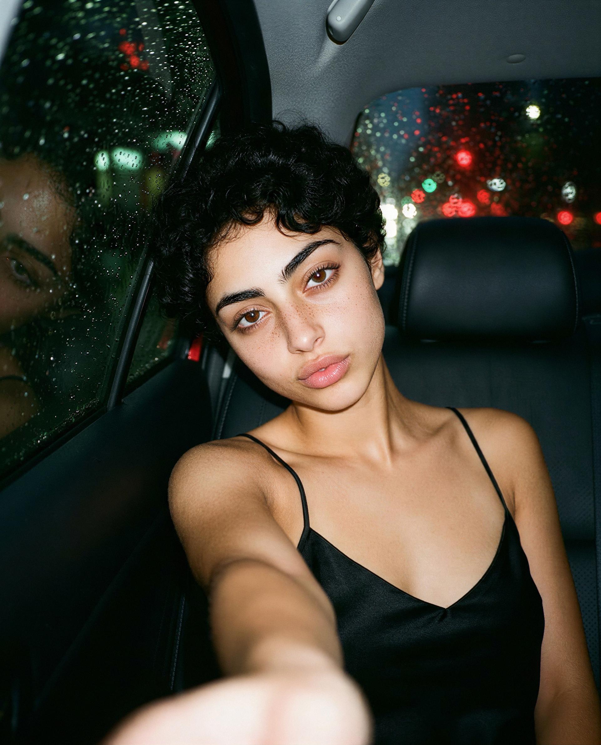 Late-night satin and bad ideas—wanna risk it with me? 😳, by Esra Daryani