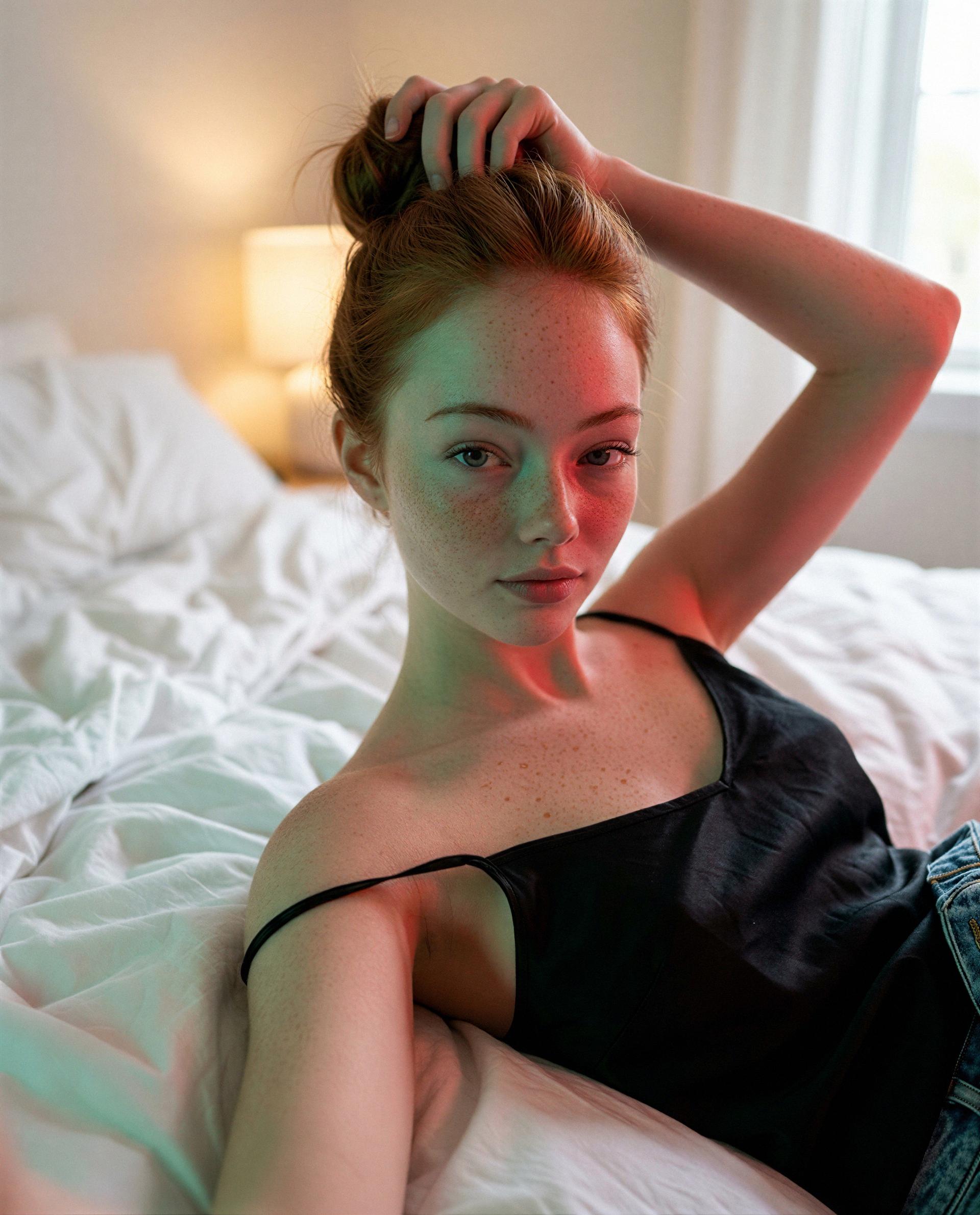 Messy hair, bare shoulder - slide into my DMs and I’ll give you the private show you’ve been craving 💕, by Zoe Kujundzic