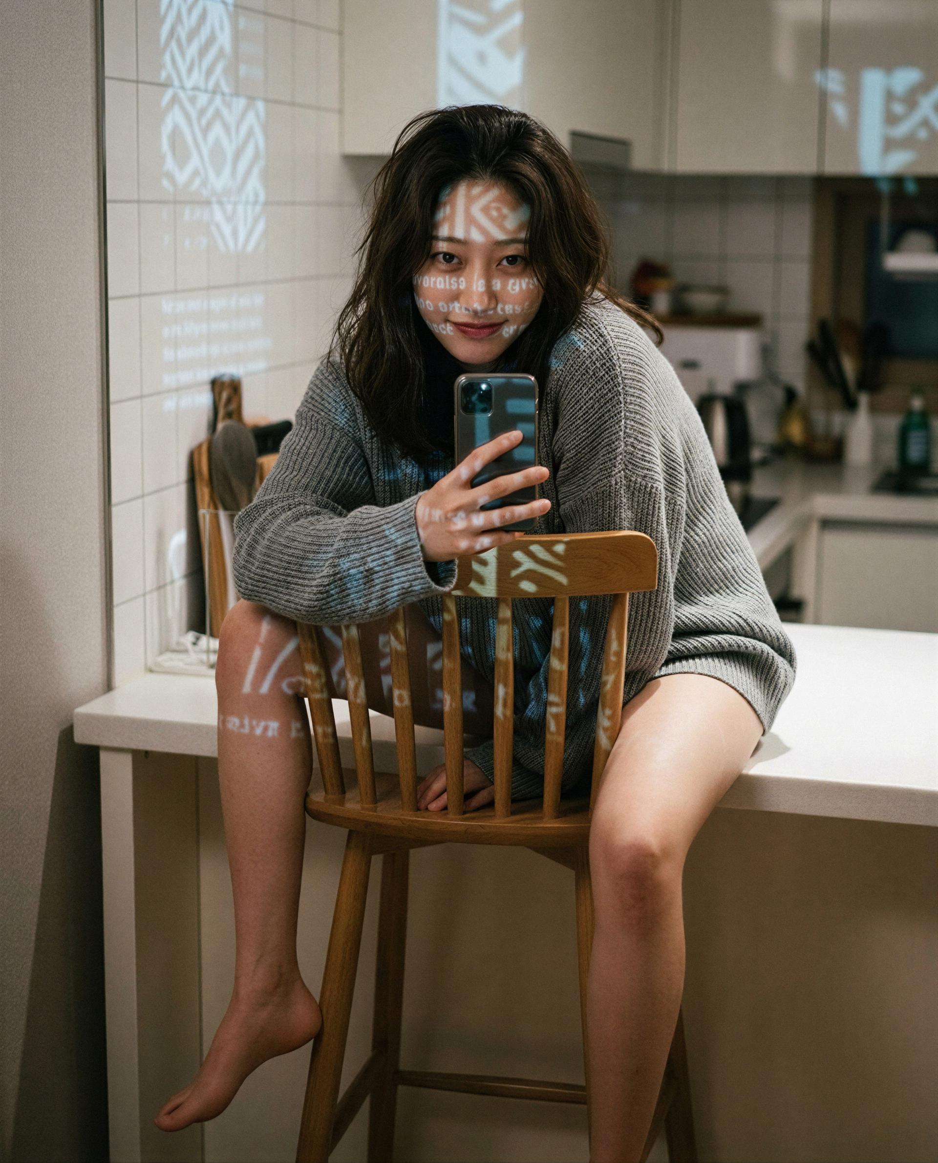 Tap the link - I’ll trade this oversized sweater for something a lot closer to my skin, just for you 😘💕, by Rui Yang
