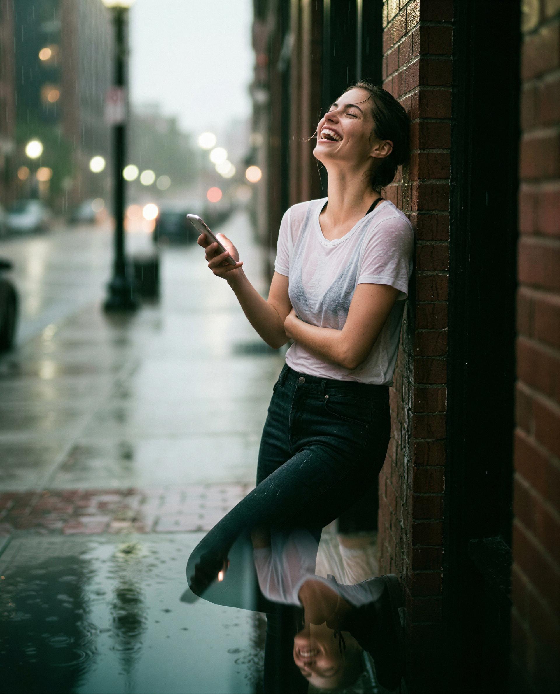 Soaked and smiling—think you can be the one to warm me up tonight? 😉💧, by Elena Ivanova