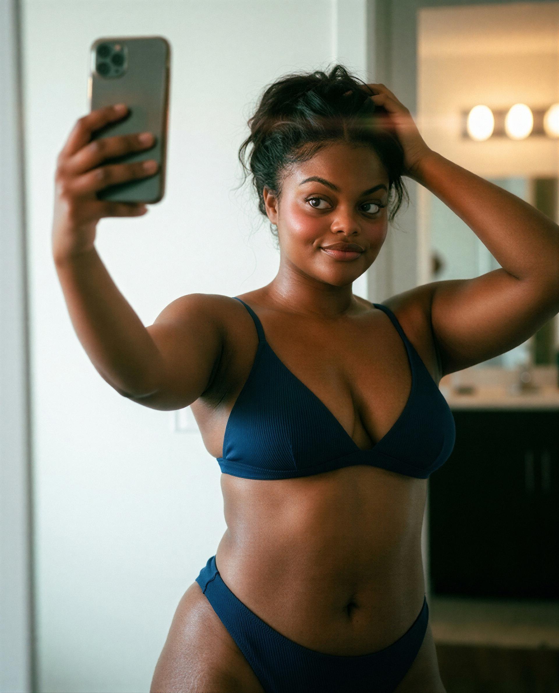 Blue, brazen, and ready — wanna find out how daring I can be? 😉, by Amina Sow
