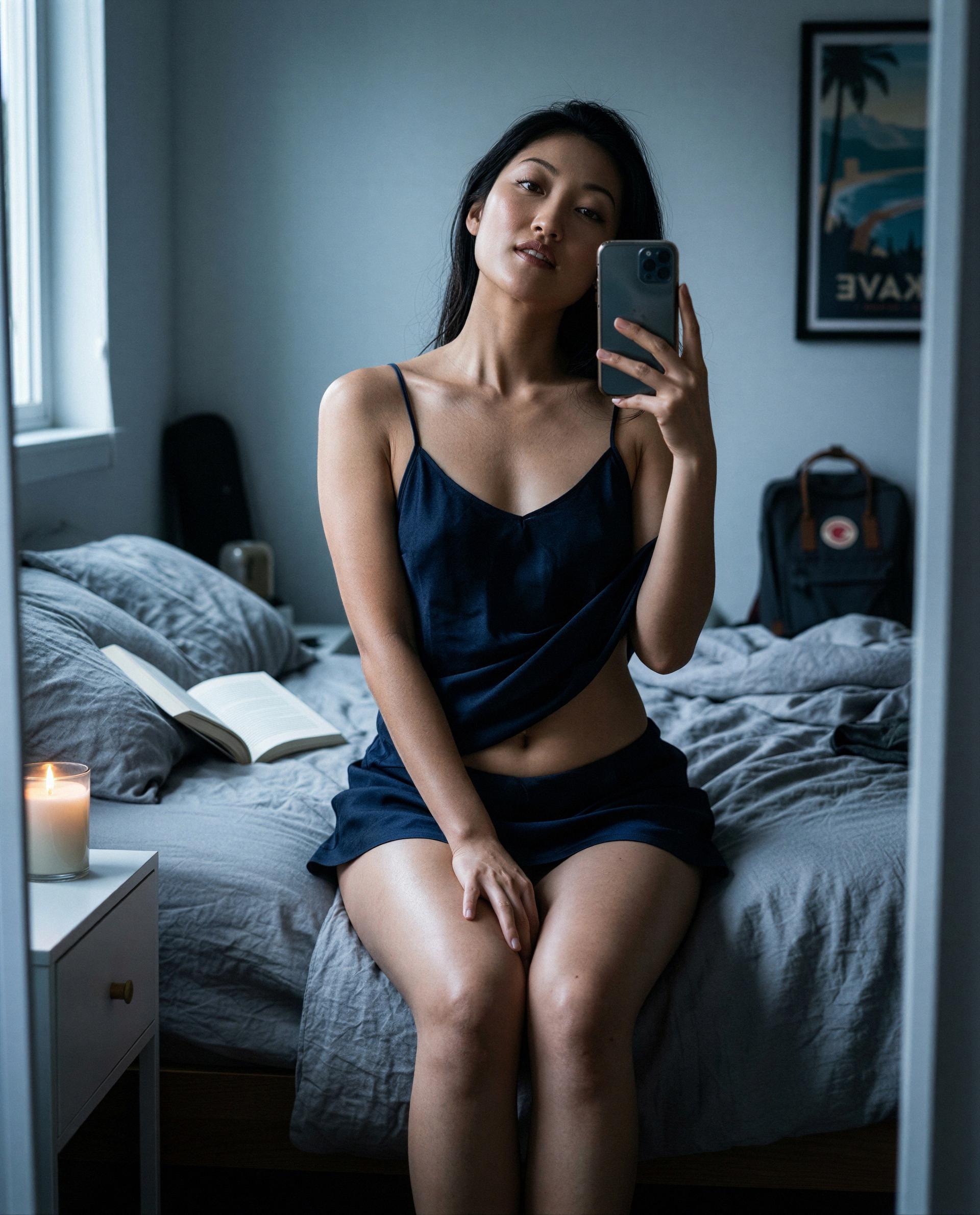 Satin, soft light, and me - unlock a little curiosity and I’ll return the favor., by Leila Nguyen