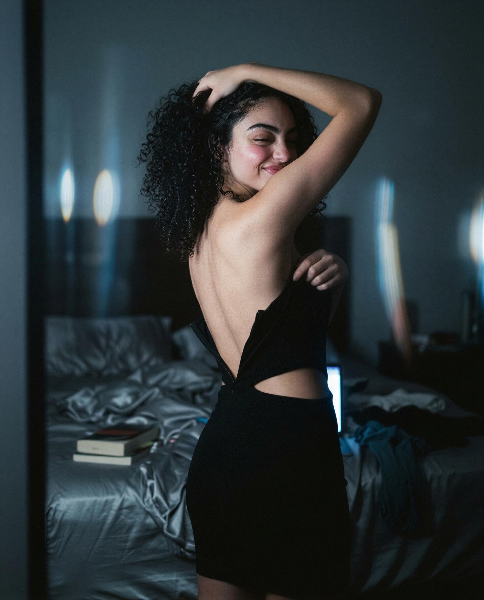 This little black number's feeling shy - think you can convince it to come off? 😘💕, by Fatima Hassan