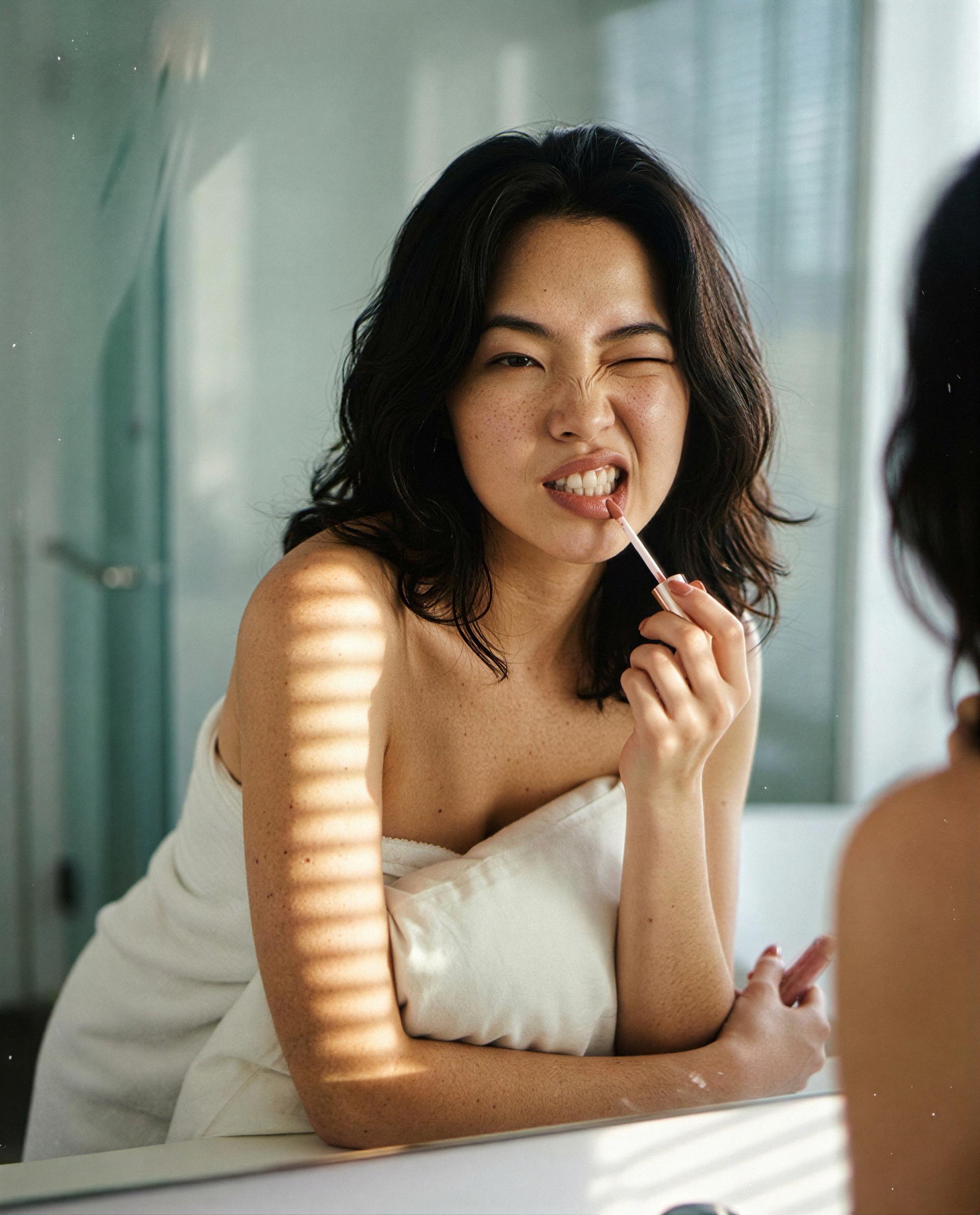 Mirror check, lip gloss on—care to be my favorite part of tonight? 💕, by Ga-eun Bae