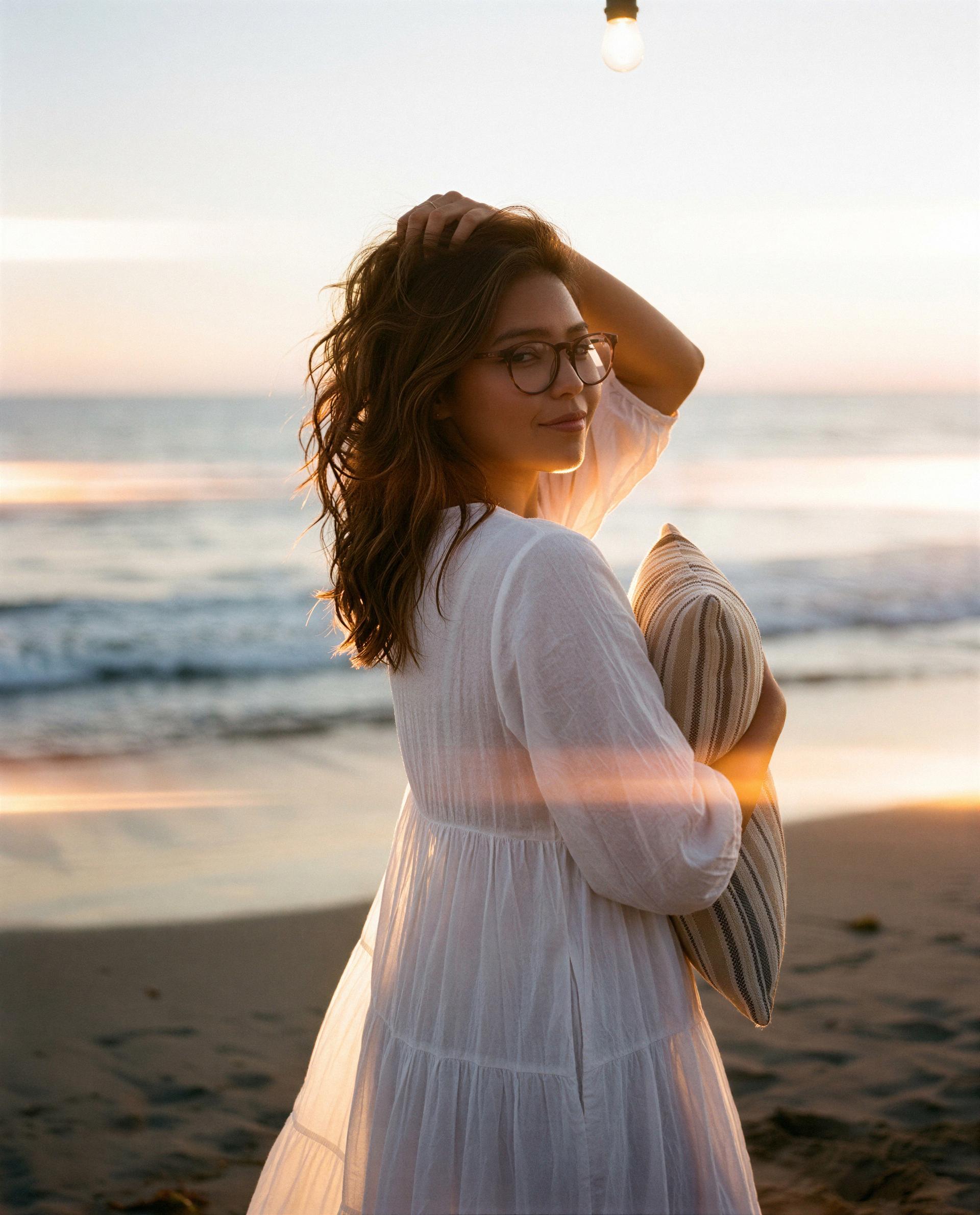 Holding a pillow and a little mischief—your ticket to my seaside show is waiting. 😘, by Yaritza Quispe