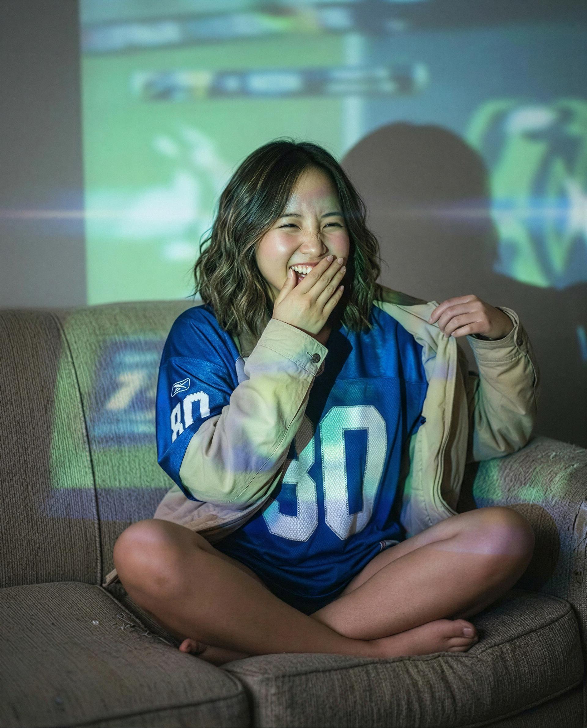 Just me, this jersey, and a whole lot of temptation—pick a side, babe? 😘, by Ava Yamamoto