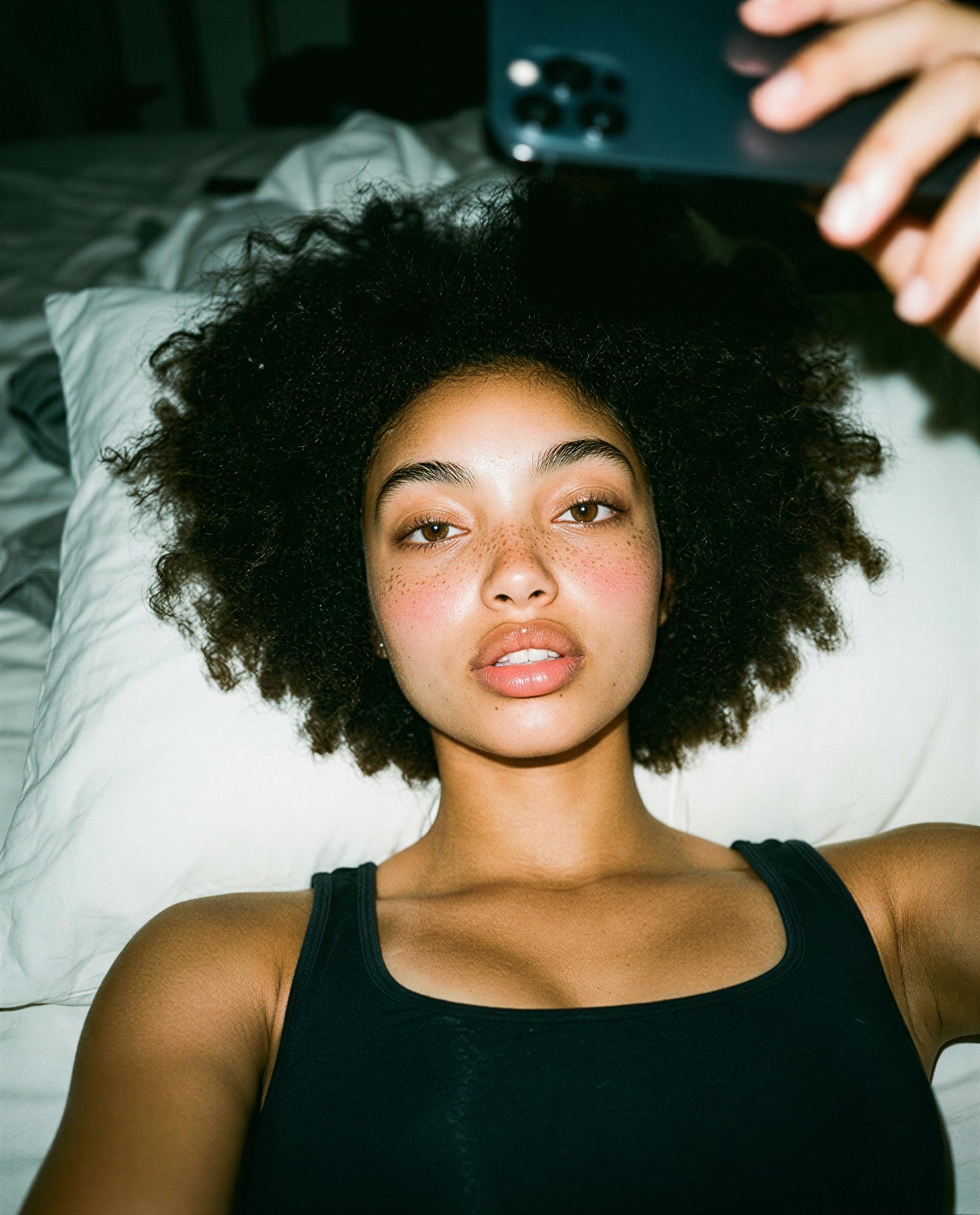 Caught in bed, thinking of you—care to make this view private? 😘, by Zaria King
