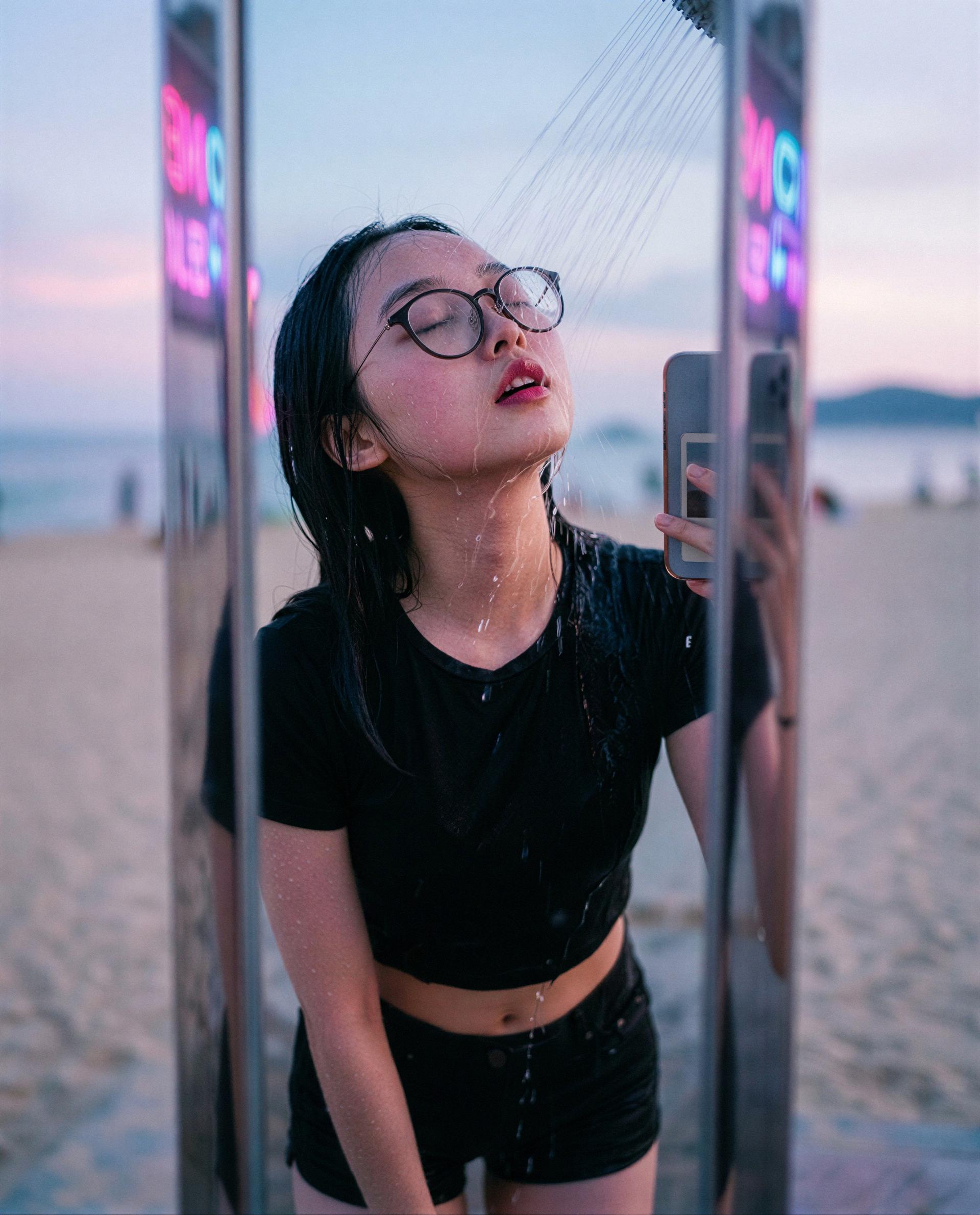 fogged glasses, damp shirt - send me something sweet and I might go off-menu., by Jing Guan