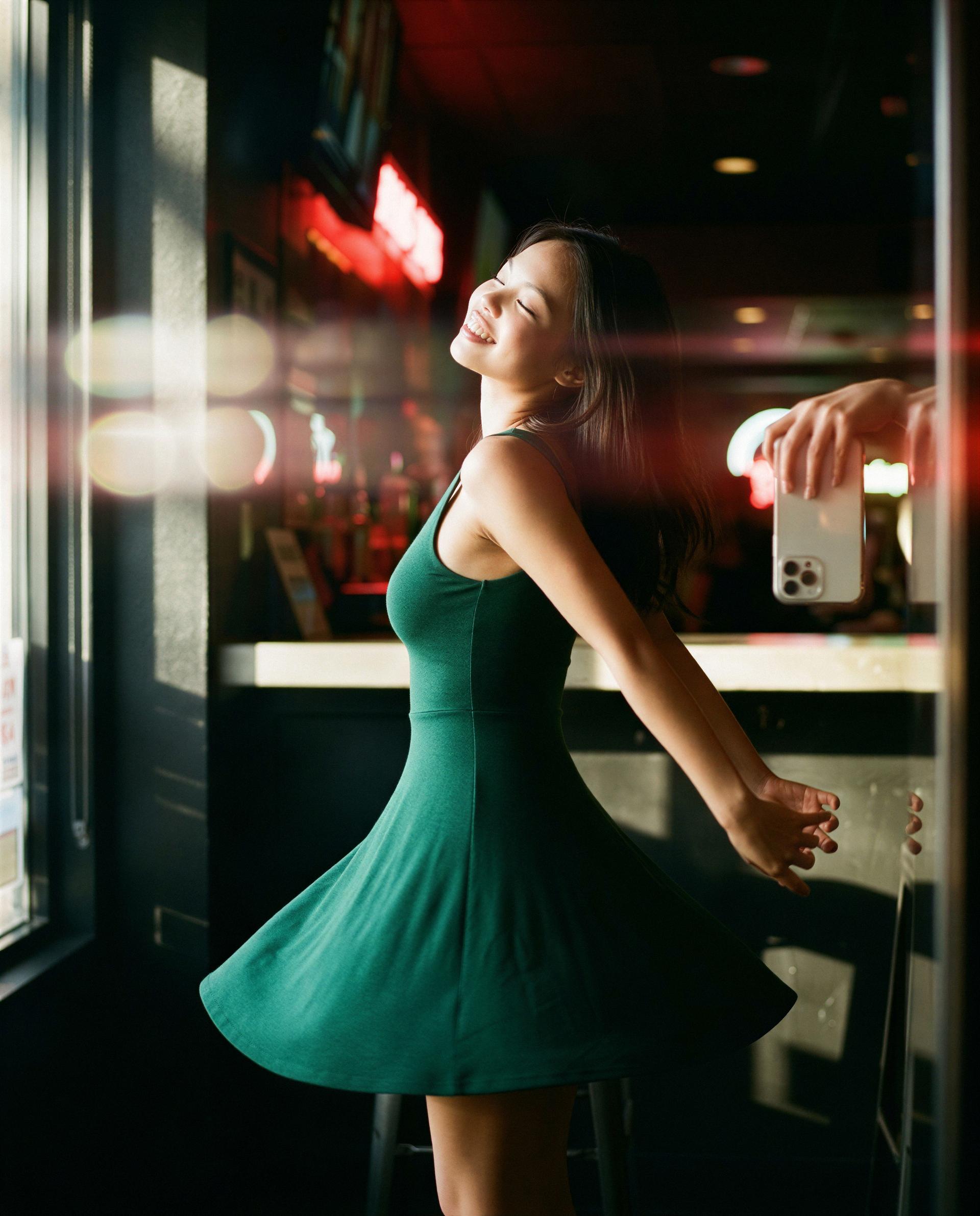 Spinning with a secret smile - want to see what I do when no one's watching? 😘💕, by Linh Nguyen