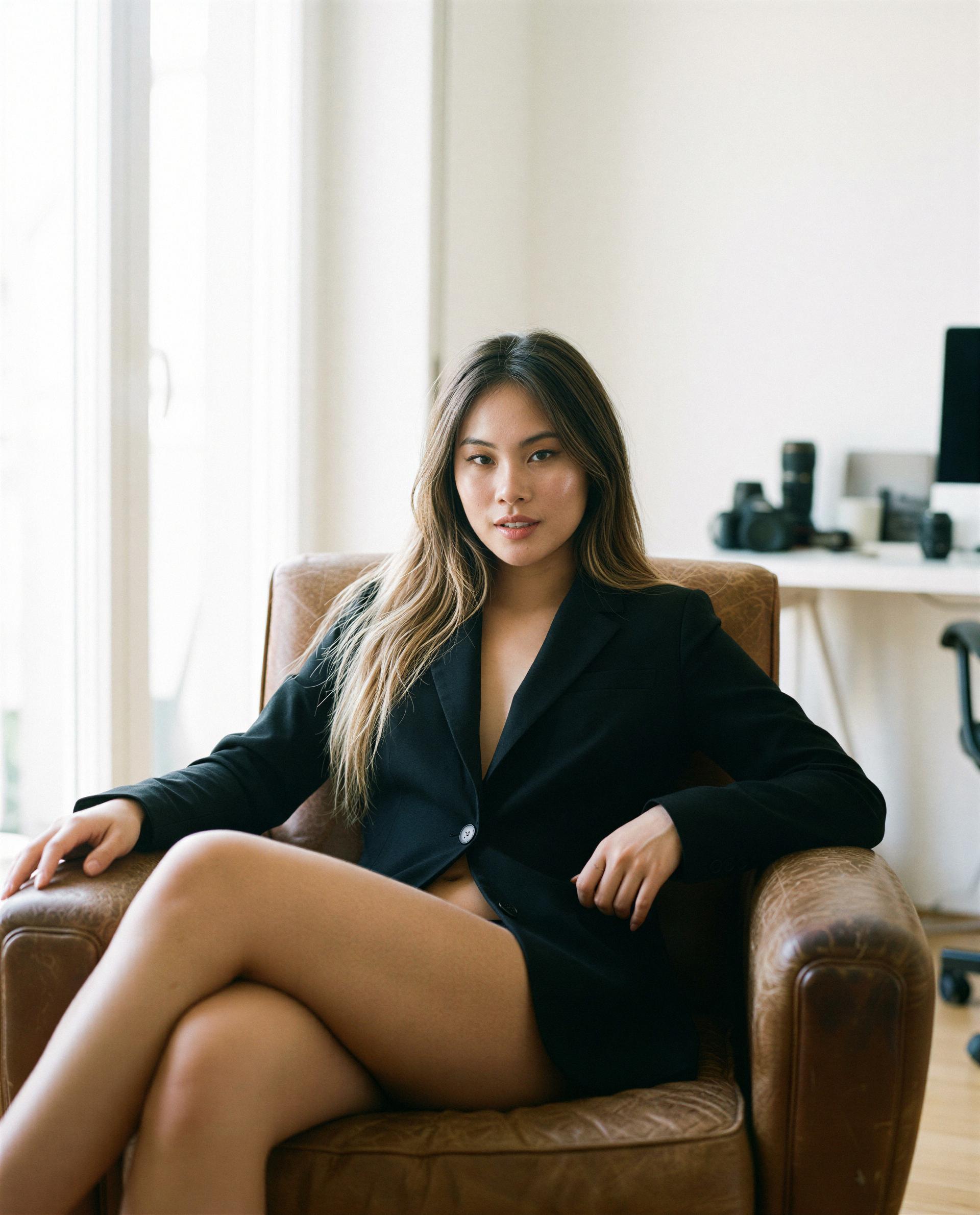 Just my blazer and a bold invitation—care to accept? 😘, by Yoon-ah Kim