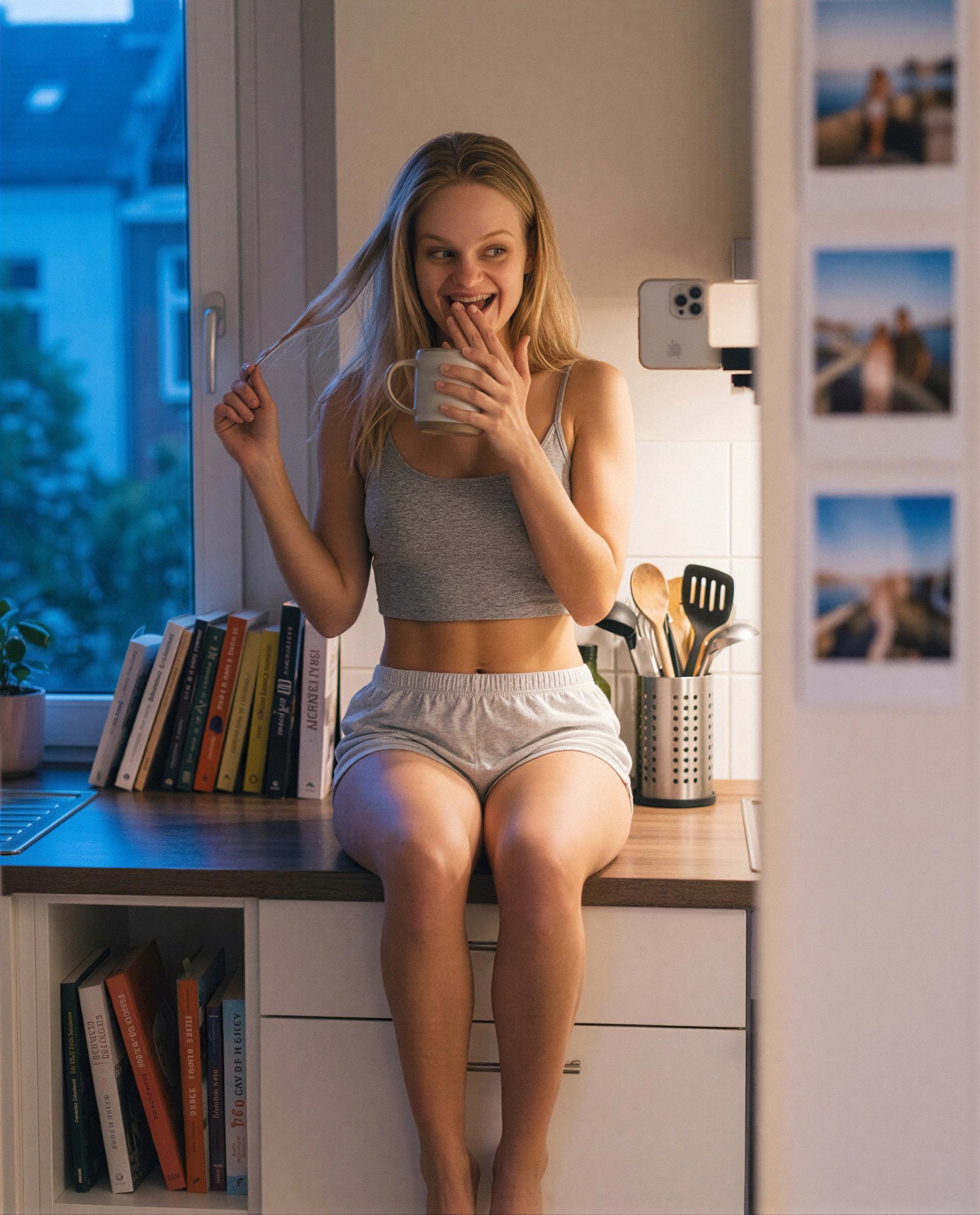 mug + mischief = me thinking about someone special - could that be you? 🥺, by Elodie Moreau