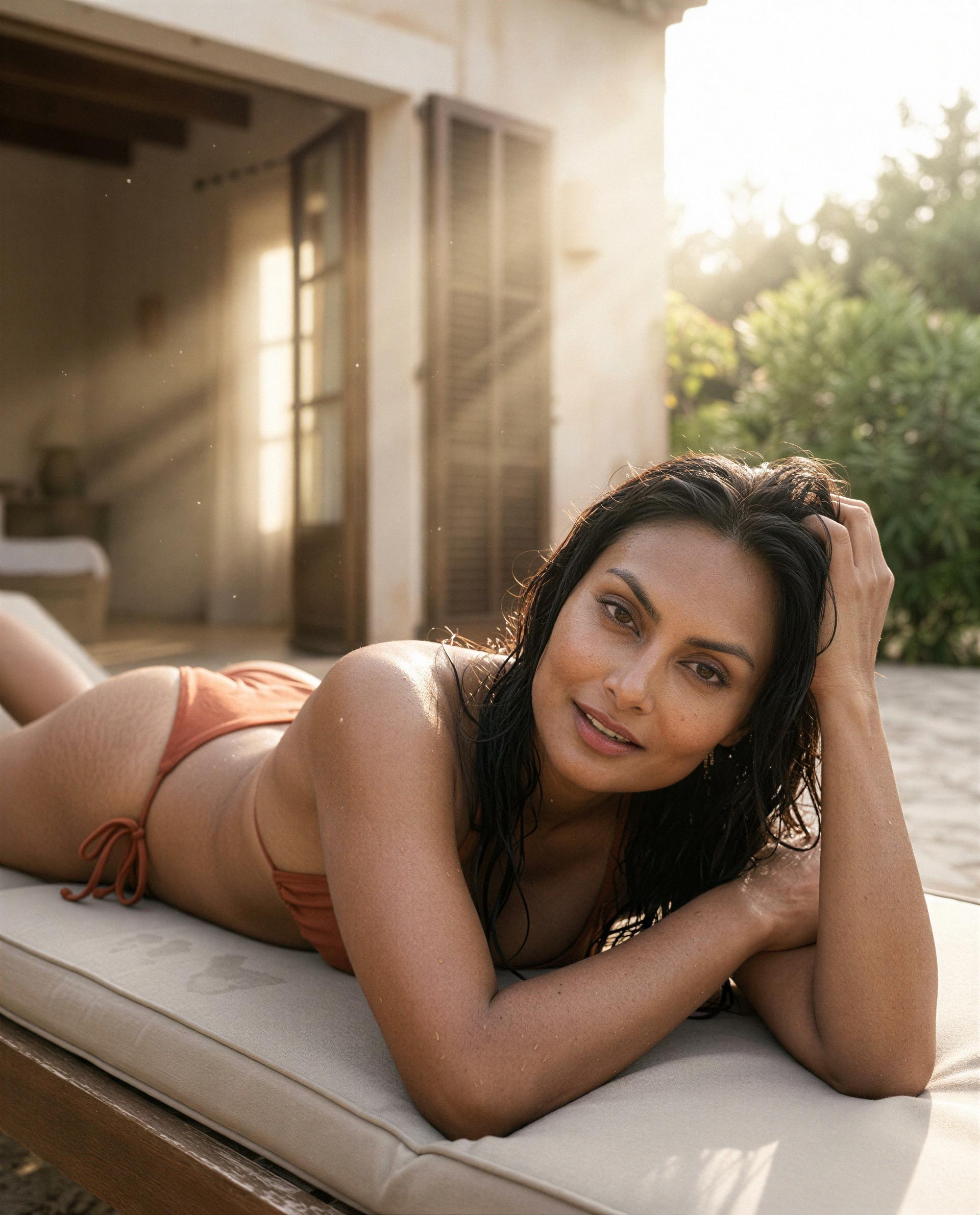 Wet hair, sun-warmed skin — slide into my world and I won’t let you go., by Sita Ali