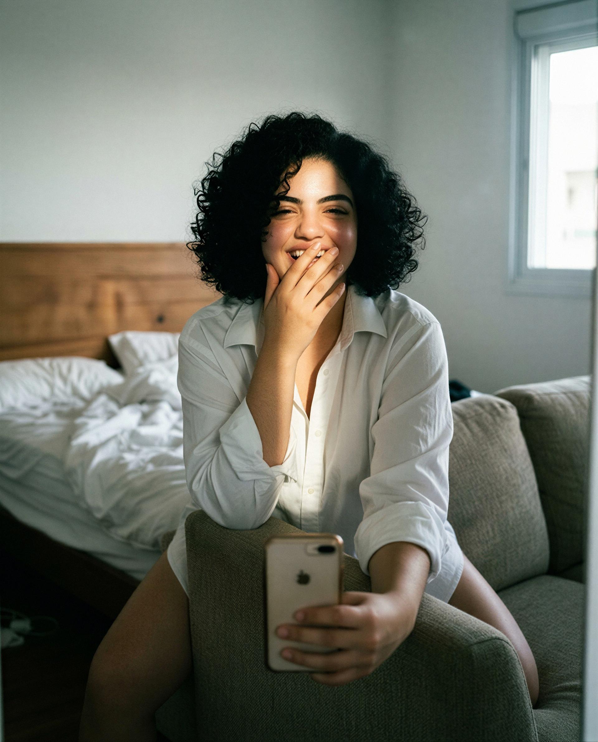 Just me, your screen, and a smile that wants company - care to join? 😉💕, by Safiya Kaya