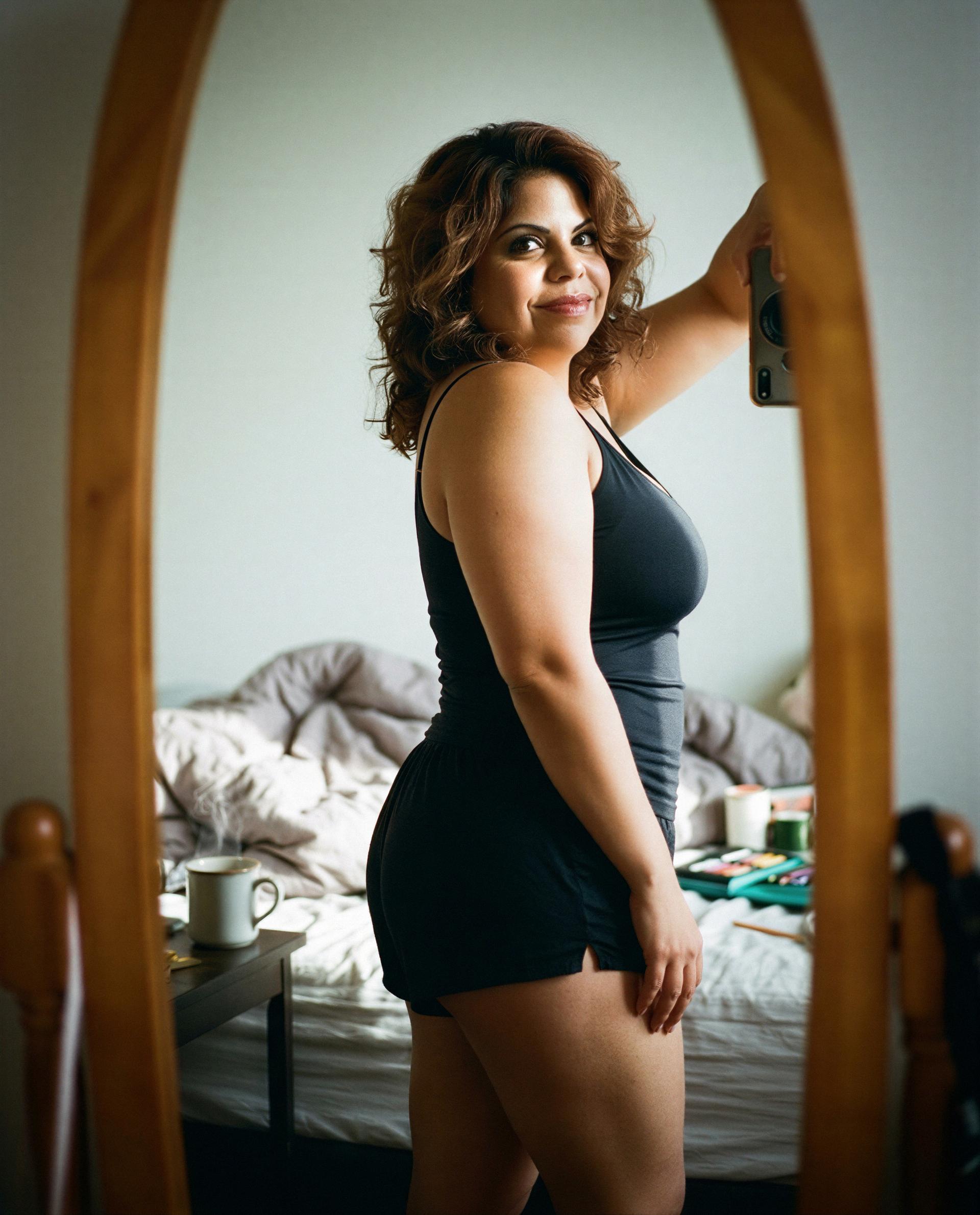 Caught in the mirror, daring you to steal this view—tempt me. 😘, by Gabriela Torres