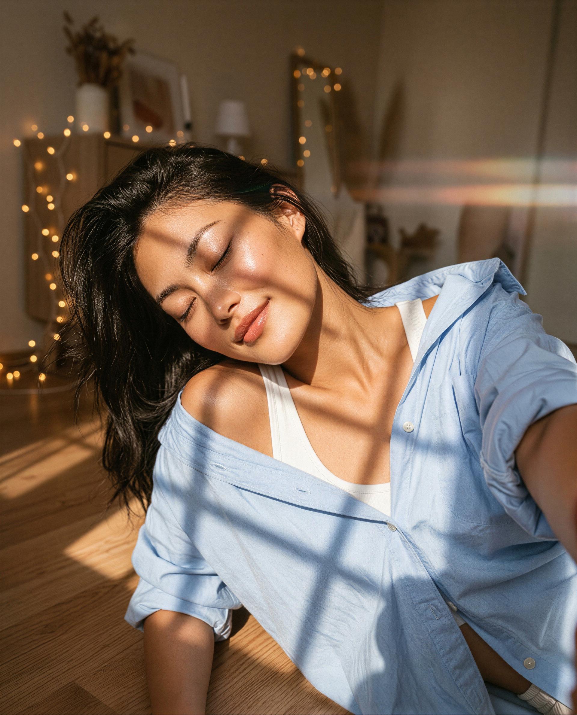 Sun on my skin, mischief on my mind—come claim what you want 😘, by Shanshan He