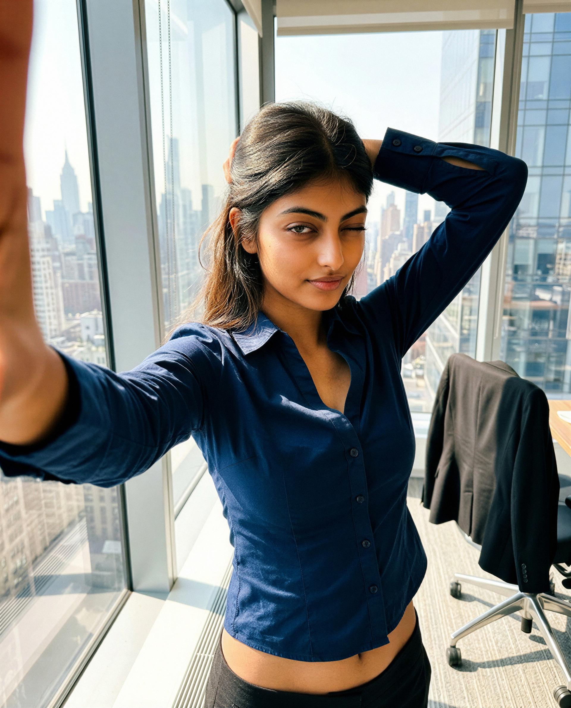 High-rise views, low-cut plans - come upstairs and let me make the city jealous 😉💕, by Radha Sen