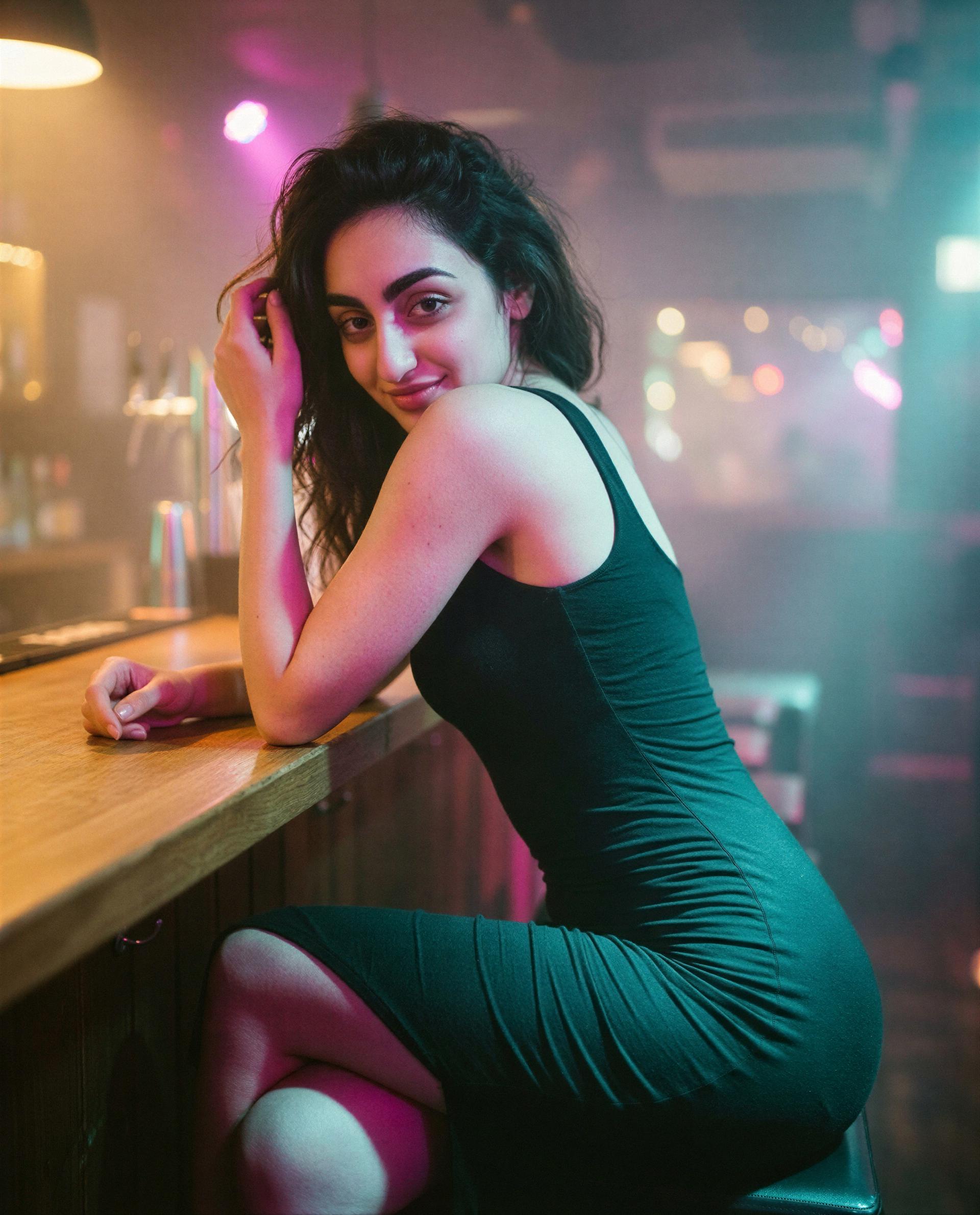 Bar glow, this dress, and me—slide into my DMs if you can handle the second act 😉💕, by Sevda Arslan