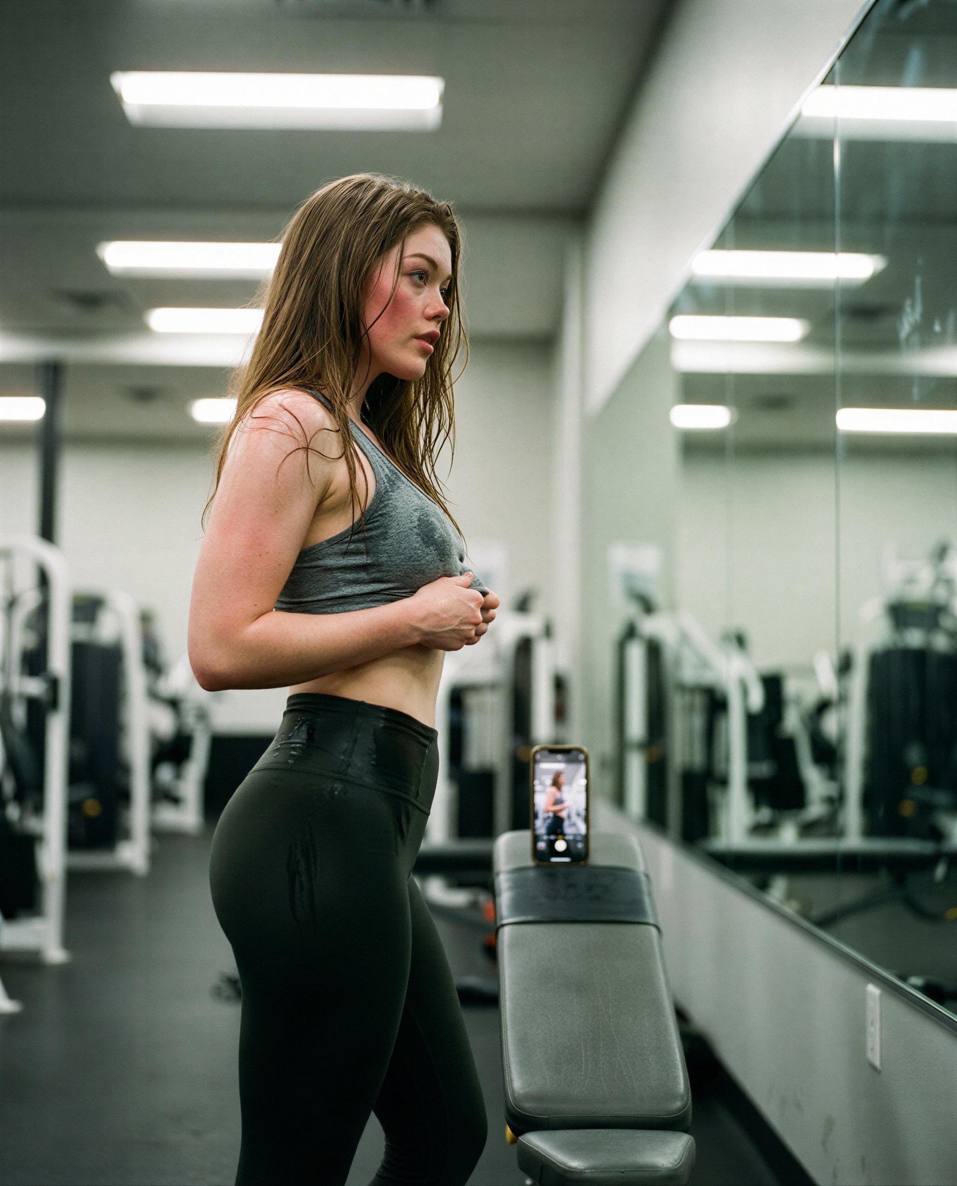 Hot, sweaty, and waiting—unlock the unfiltered set? 🔥😉, by Frieda Richter
