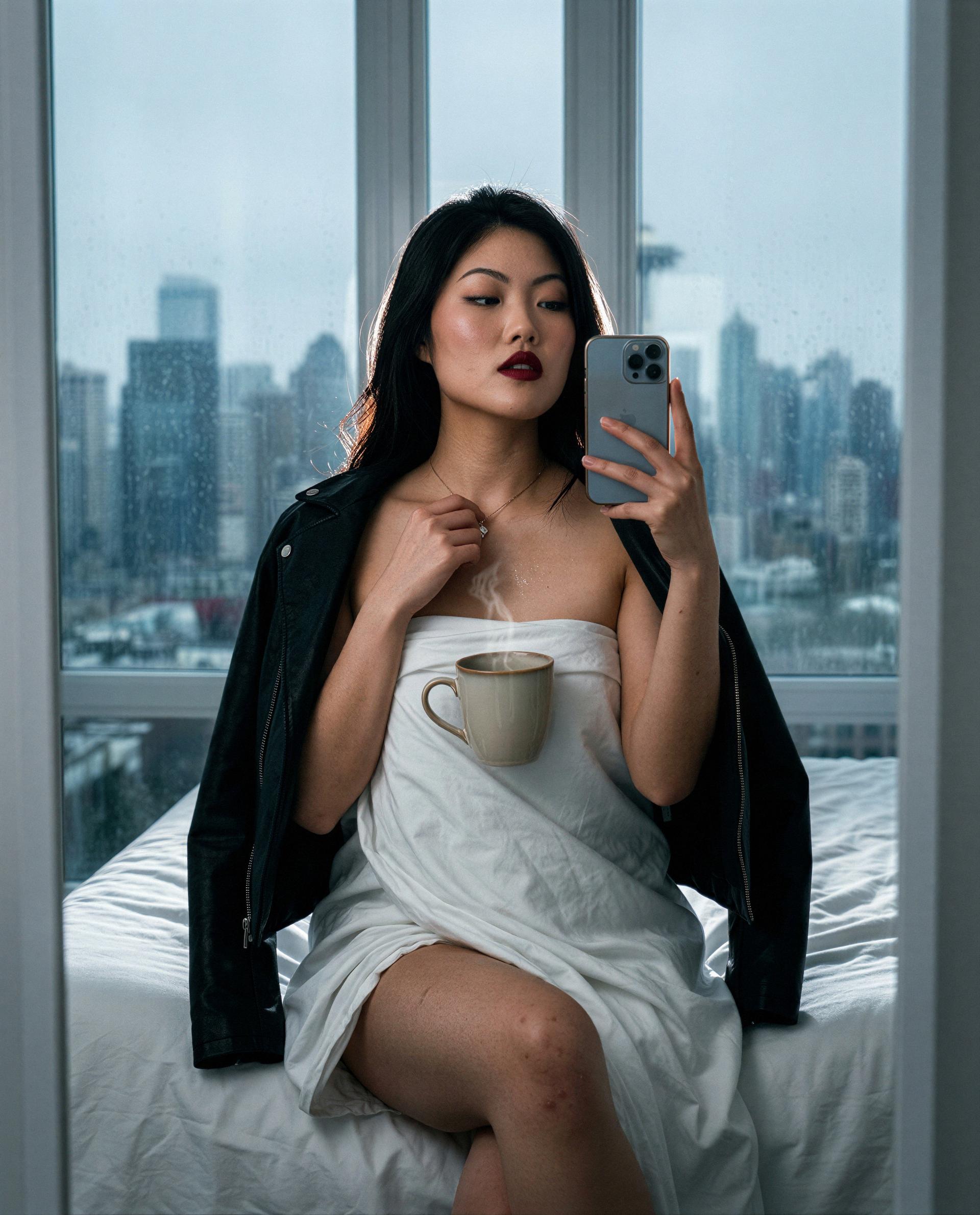 kept my jacket on just so you'd have an excuse to come take it off me later 😳💋, by Hana Kurmanbek