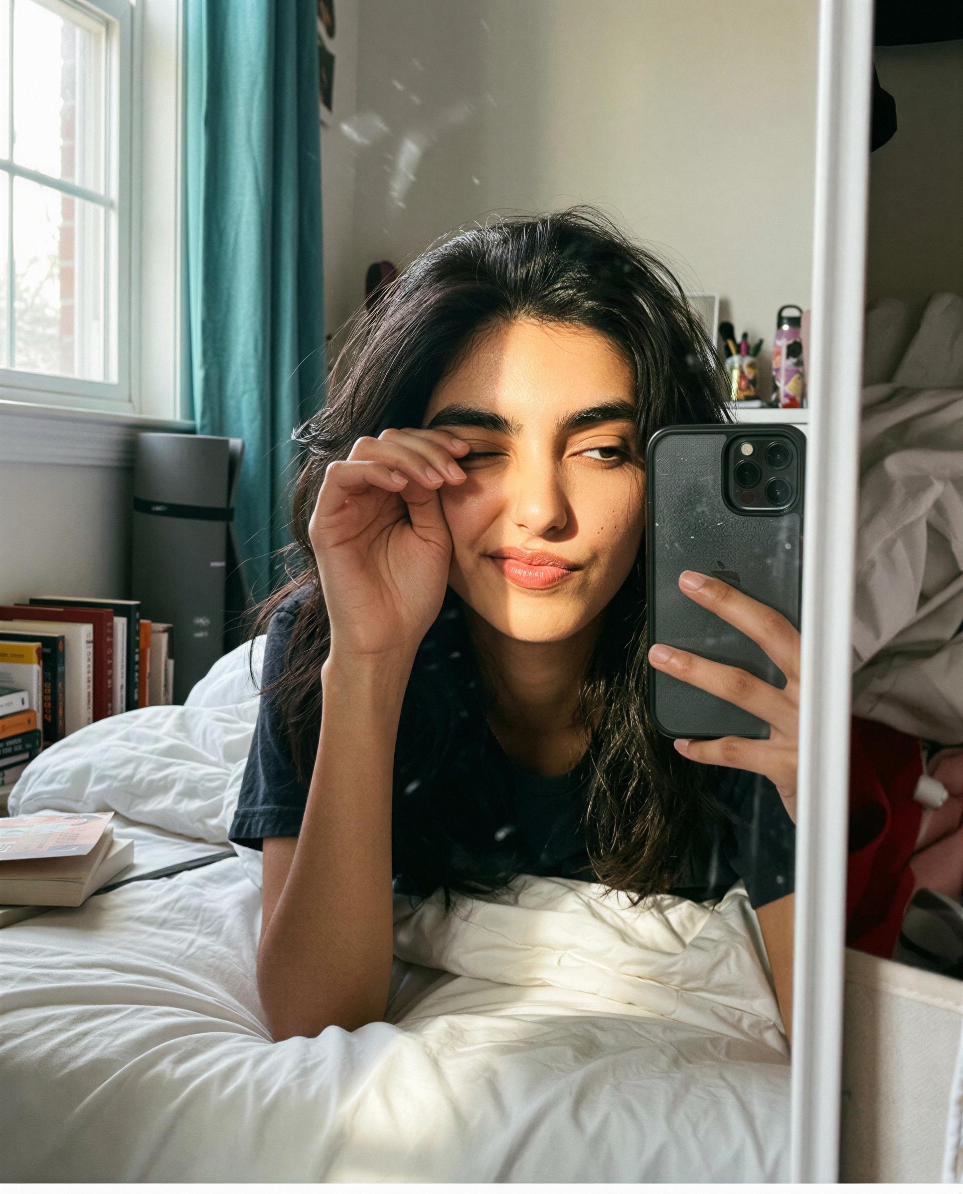 Sunlight, bedhead, and one private morning just for you—care to join? 😉, by Ladan Jahan