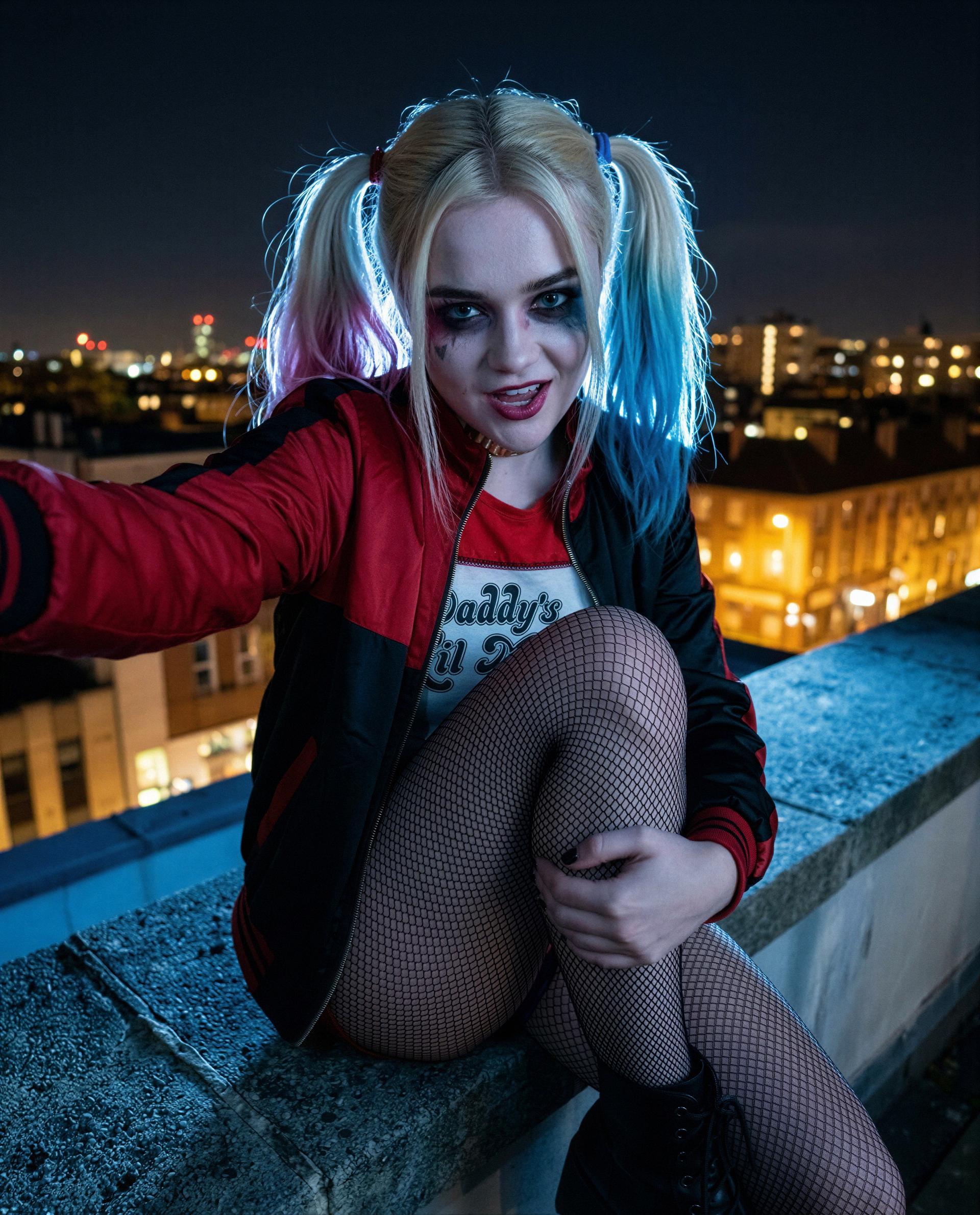 Rooftop, fishnets, and bad ideas—unlock the rest if you dare 😈, by Anna Ivanov