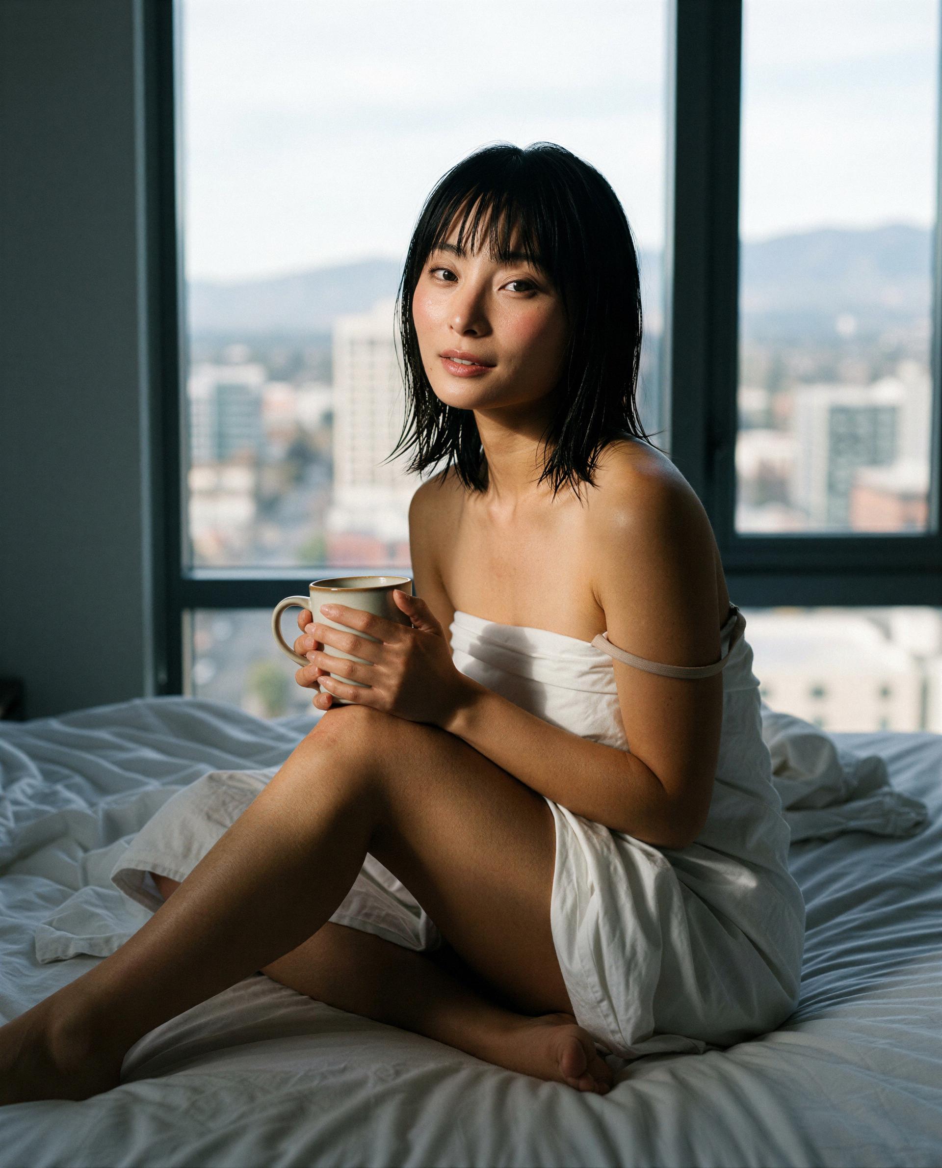 Coffee’s hot and so am I—ready to upgrade your morning? 😈, by Ling Ma