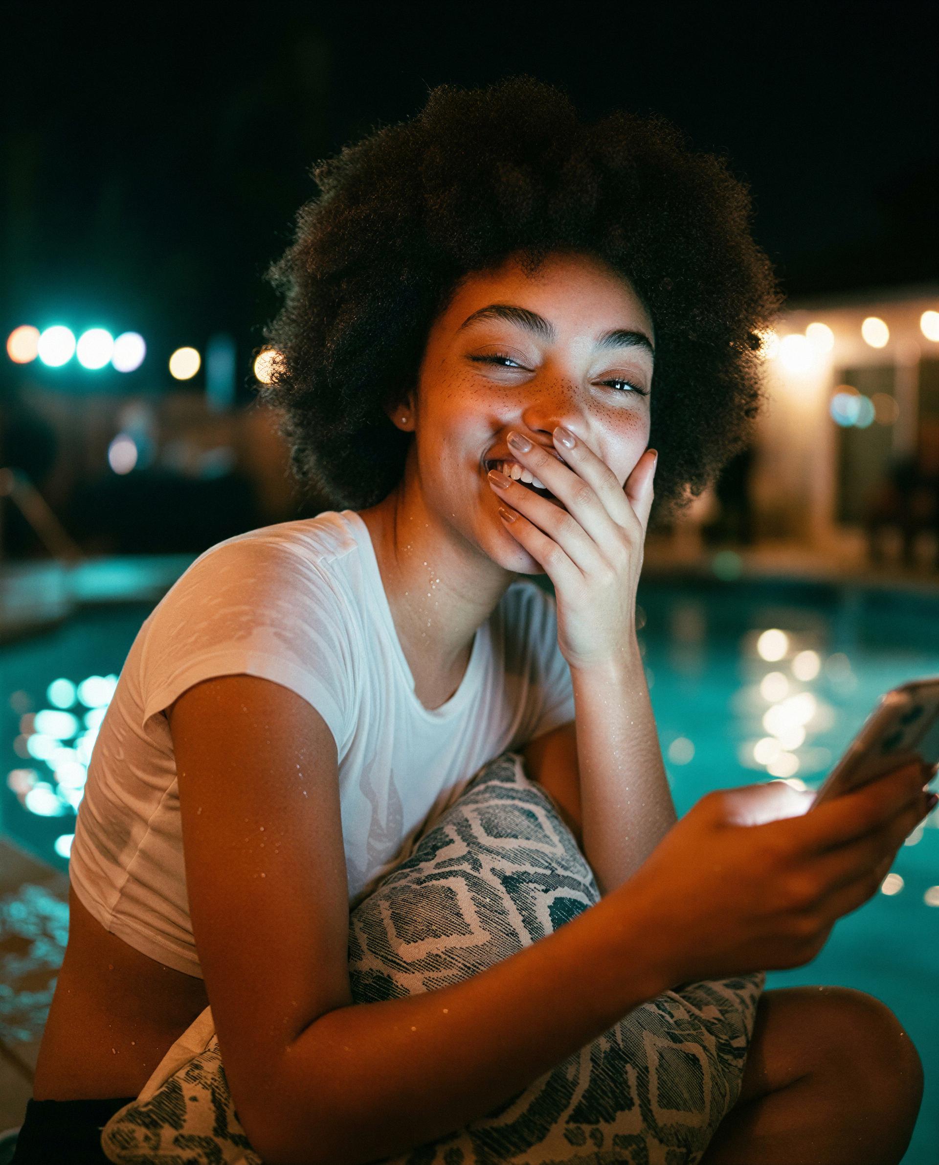 Poolside mischief and a shirt that clings—come closer and let's see how late we can go 😘, by Zaria King