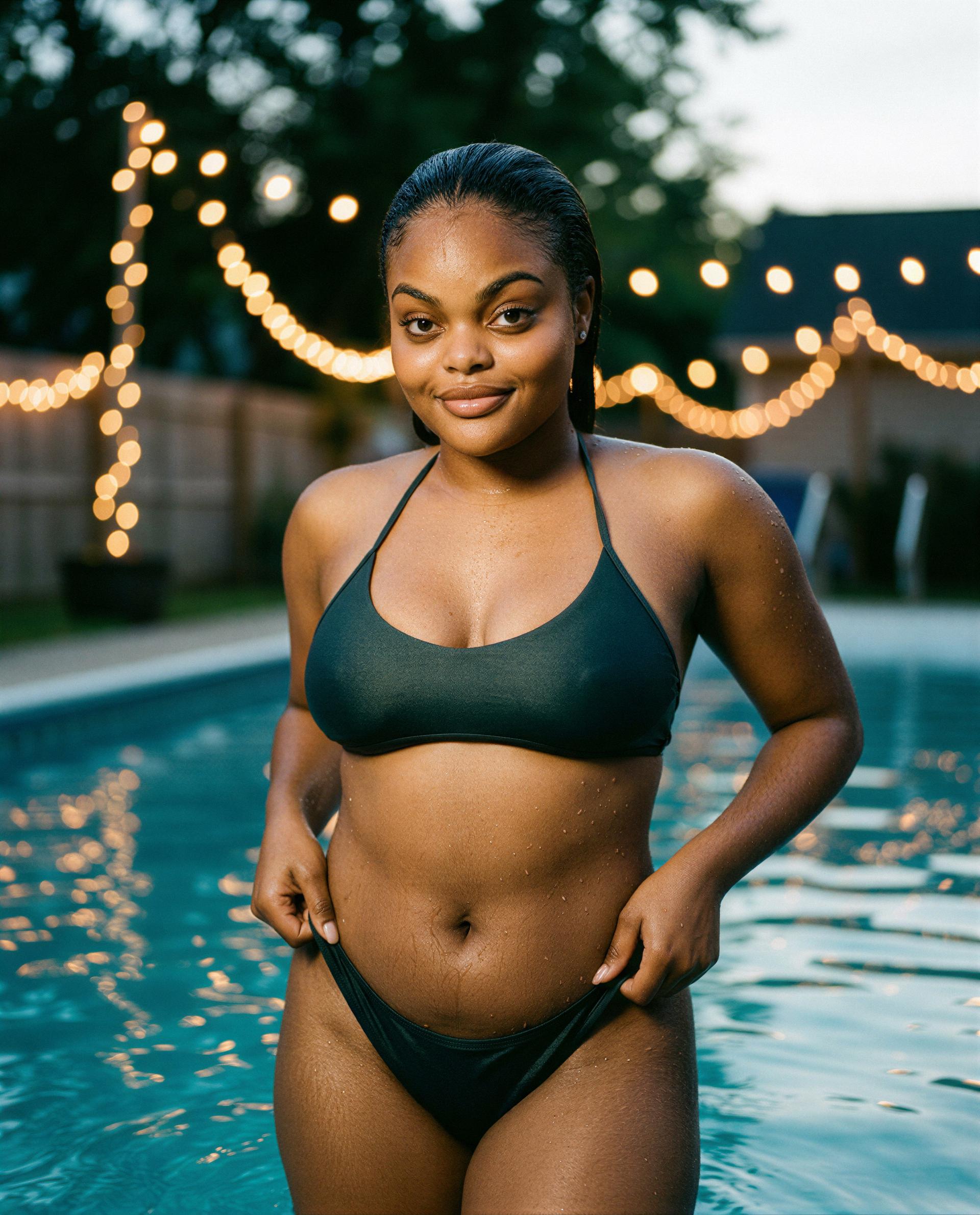 Lights low, skin glistening—this poolside secret’s reserved for one lucky member 😘, by Amina Sow