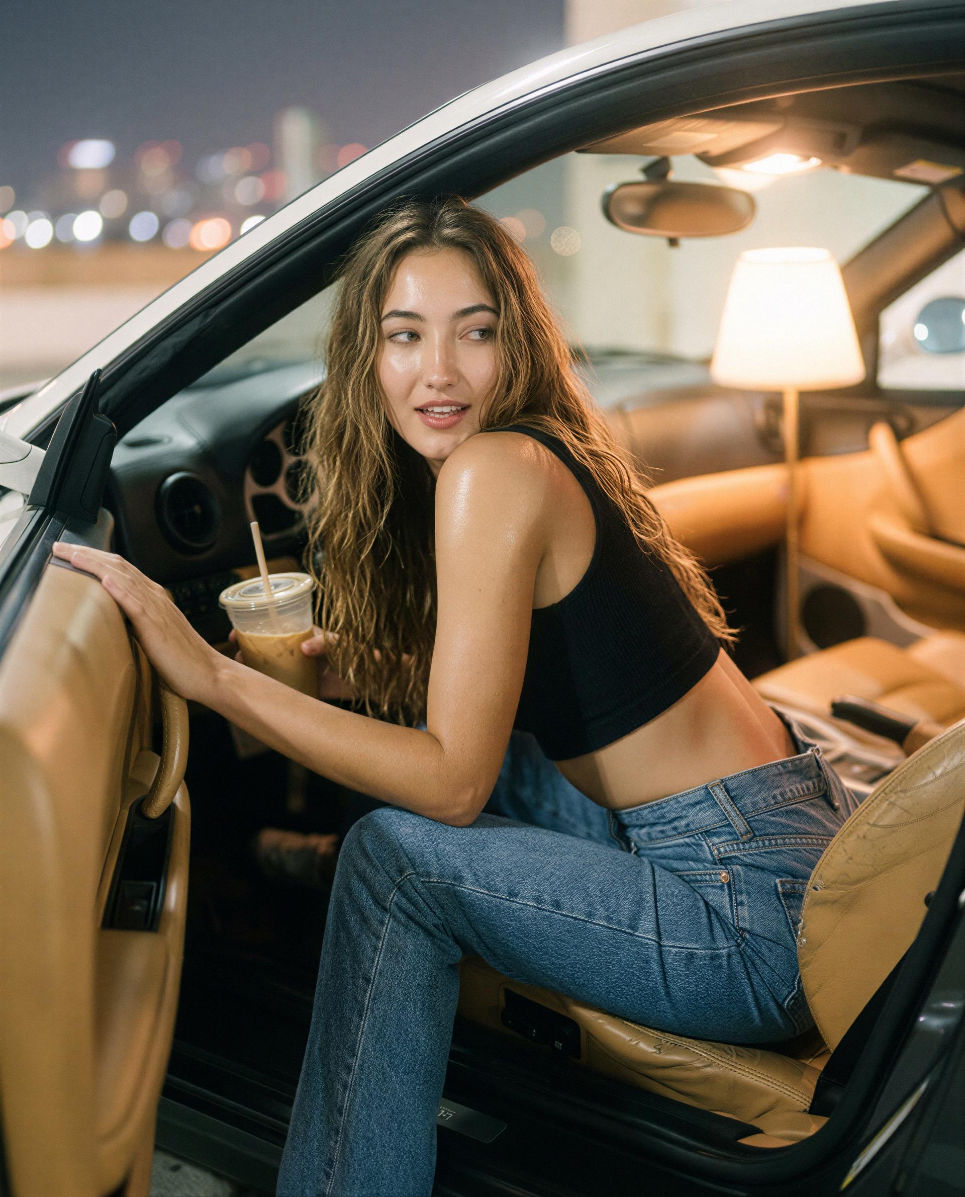 Engine’s warm and I’m even hotter—pull up and prove it 😏, by Diana Bermúdez