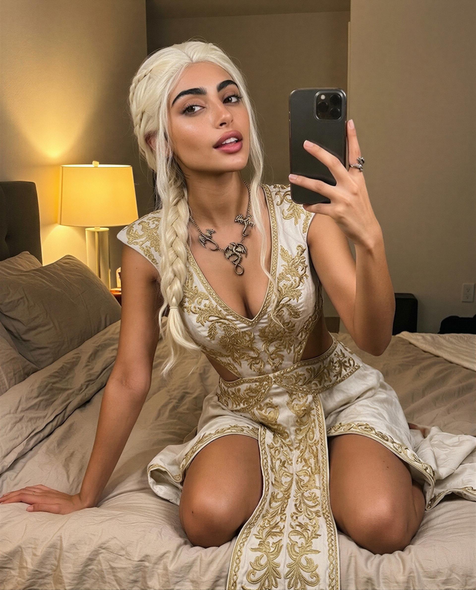 Wearing my crown but saving the throne for you—come claim me. 😉💕, by Nesrin Amari