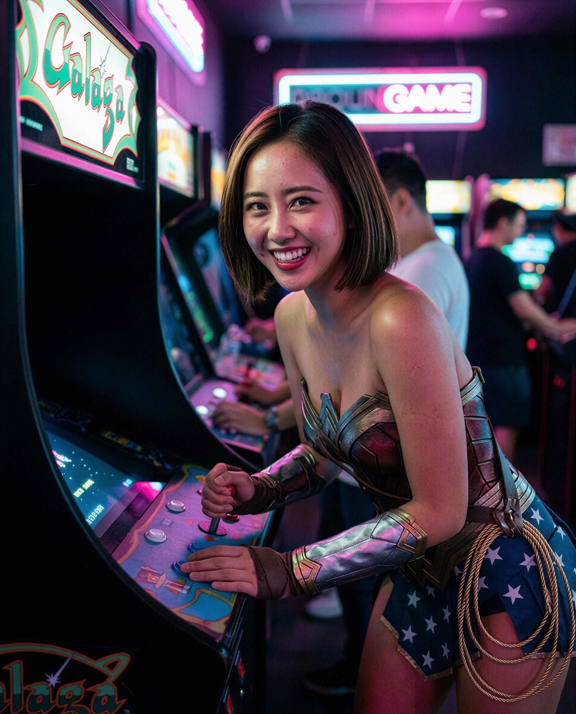Arcade lights and Wonder mood - want to be my player two tonight? 💕, by Lily Nguyen