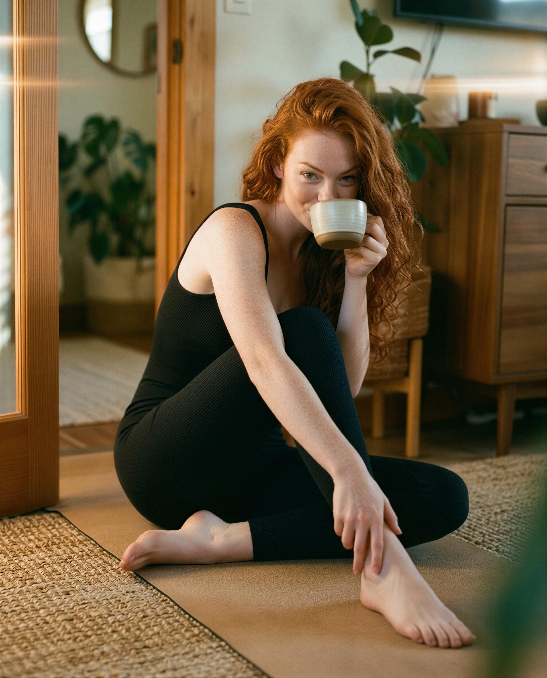 Soft light, a warm mug, and a naughty plan that starts with your name - want in? 😏💕, by Edith Cassidy