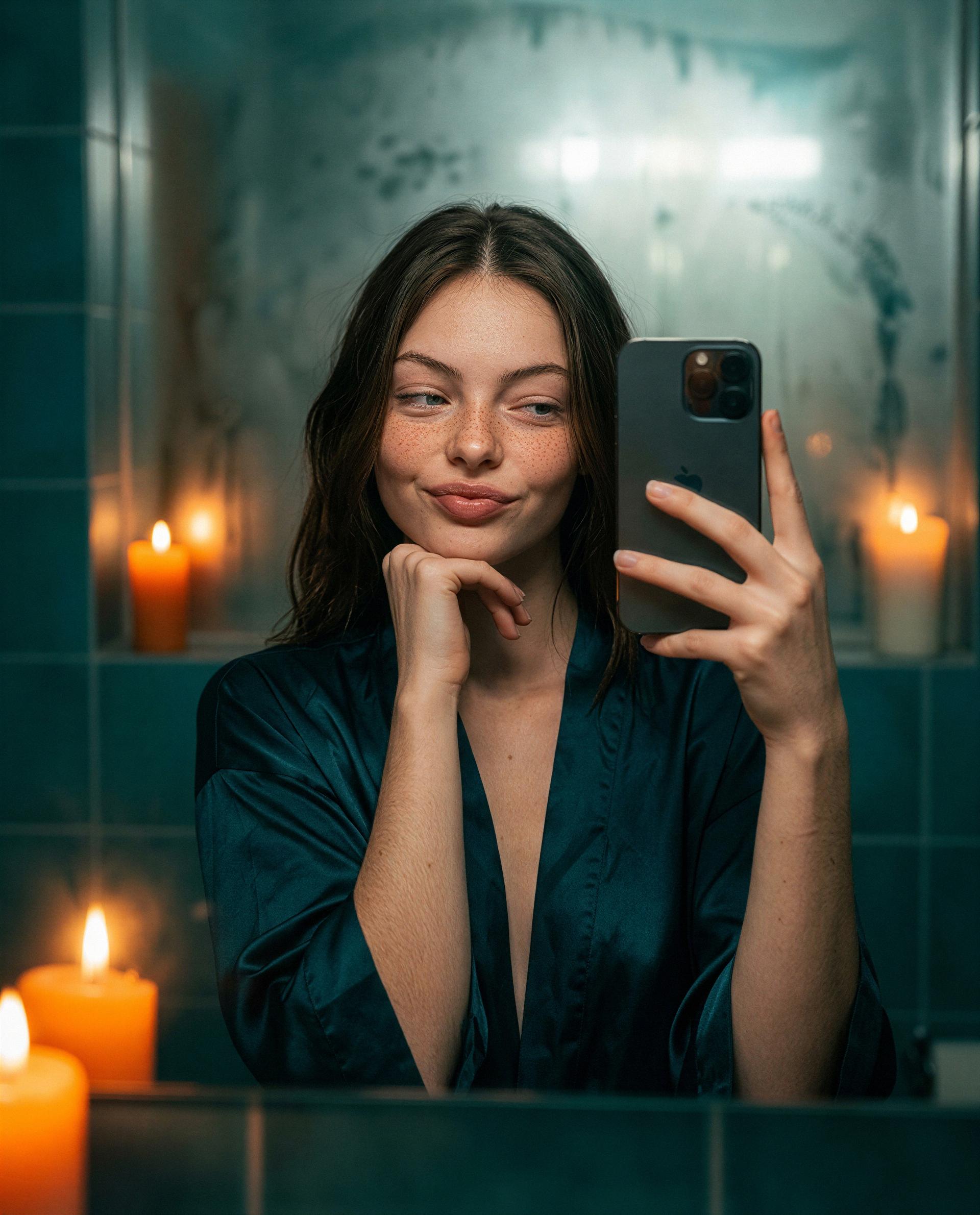 mirror’s foggy and my imagination’s louder - tempted to trade a little cash for the unfiltered version? 🥺, by Siobhan Bianchi