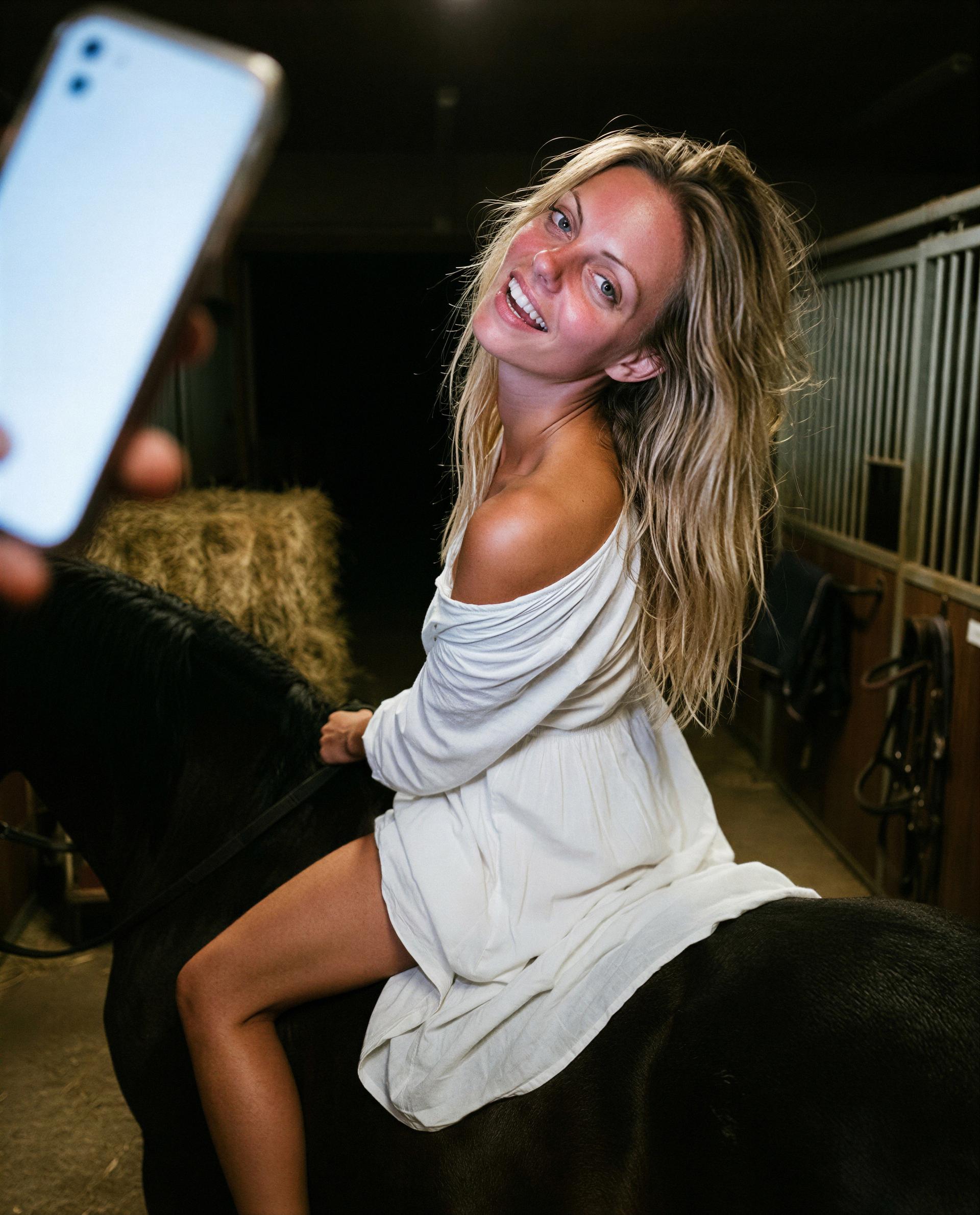 a little nervous but secretly hoping one lucky supporter wants a private ride - interested? 🥺😉, by Emilia McGuire