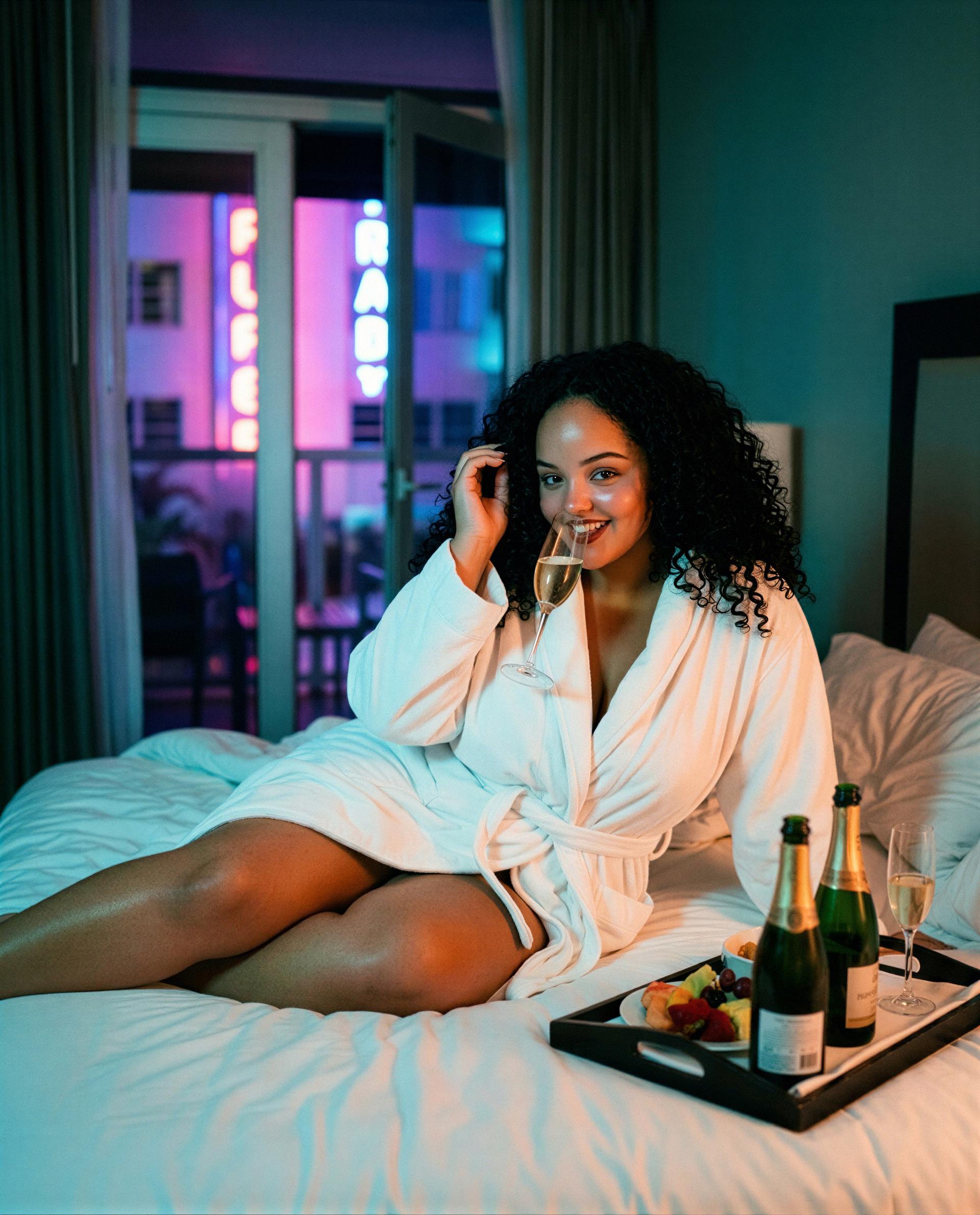 Champagne and a cheeky smile - buy me a little attention and I’ll give you something unforgettable. 💕, by Zaira Fernandez