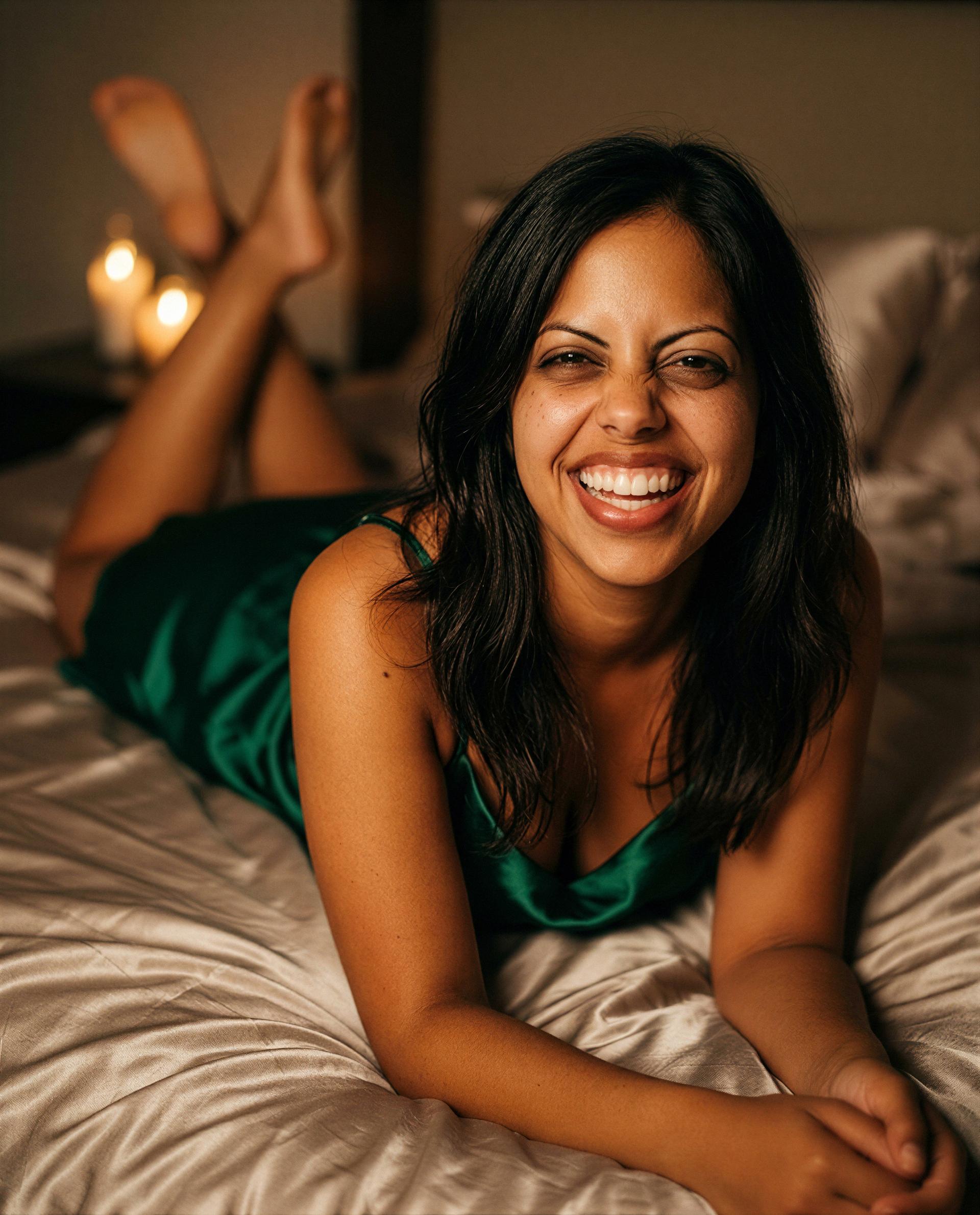 This one's for you 💕 slipping into silk and saving my best smile just for my favorite—are you in? 😘, by Anjum Ghosh