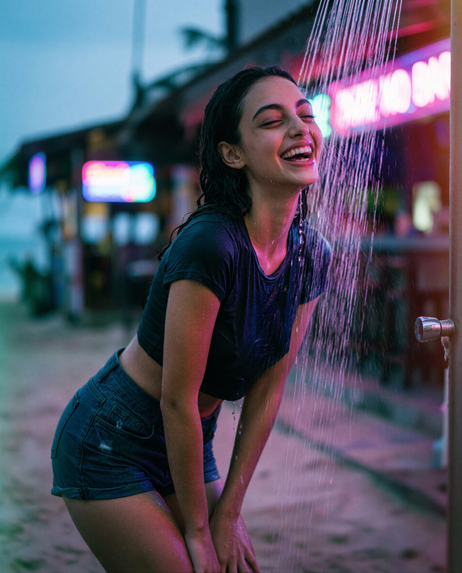 Soaking wet and smiling—care to come find out why?, by Layla Khalid