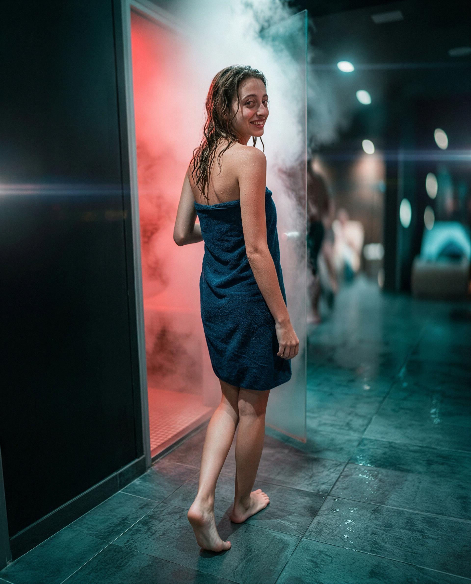 Steam's still here—come closer and let me make it worth your stay, baby 💕, by Elsa Dubois