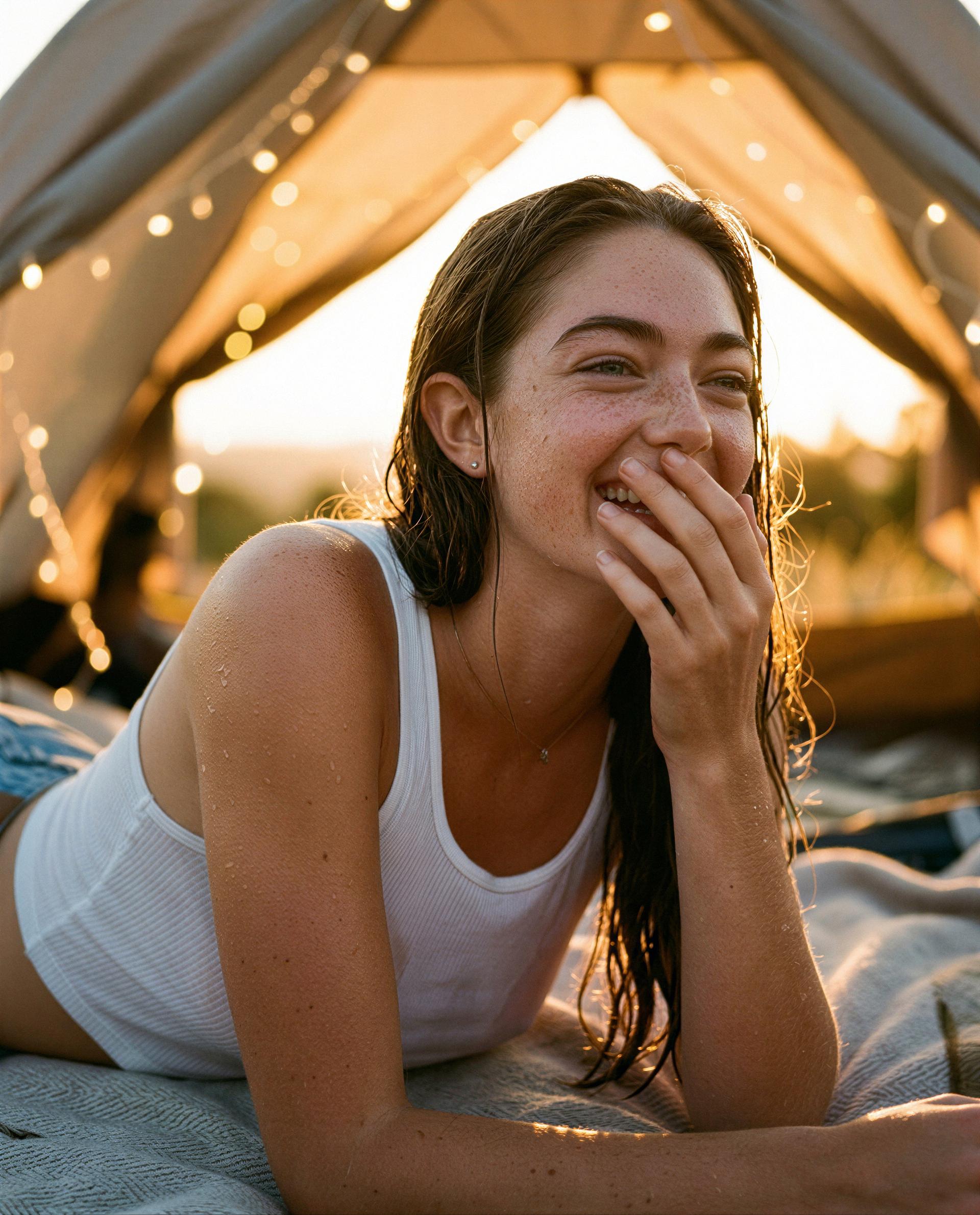 Sunset stole the show, but I saved my brightest smile just for you - come see why 😉💕, by Hélène Davidson
