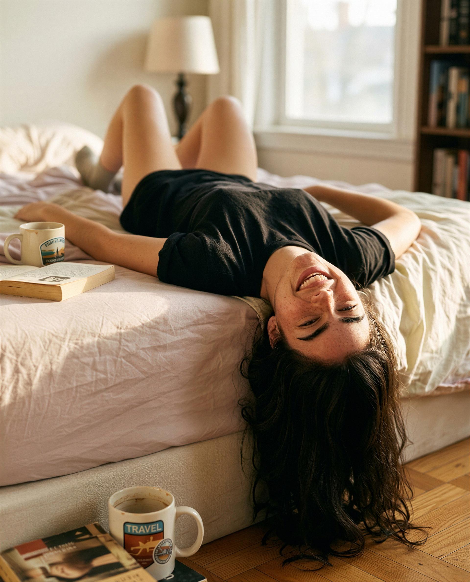 Coffee's hot, bed's warmer—wanna make my morning a private show? 😉, by Aisha Levi