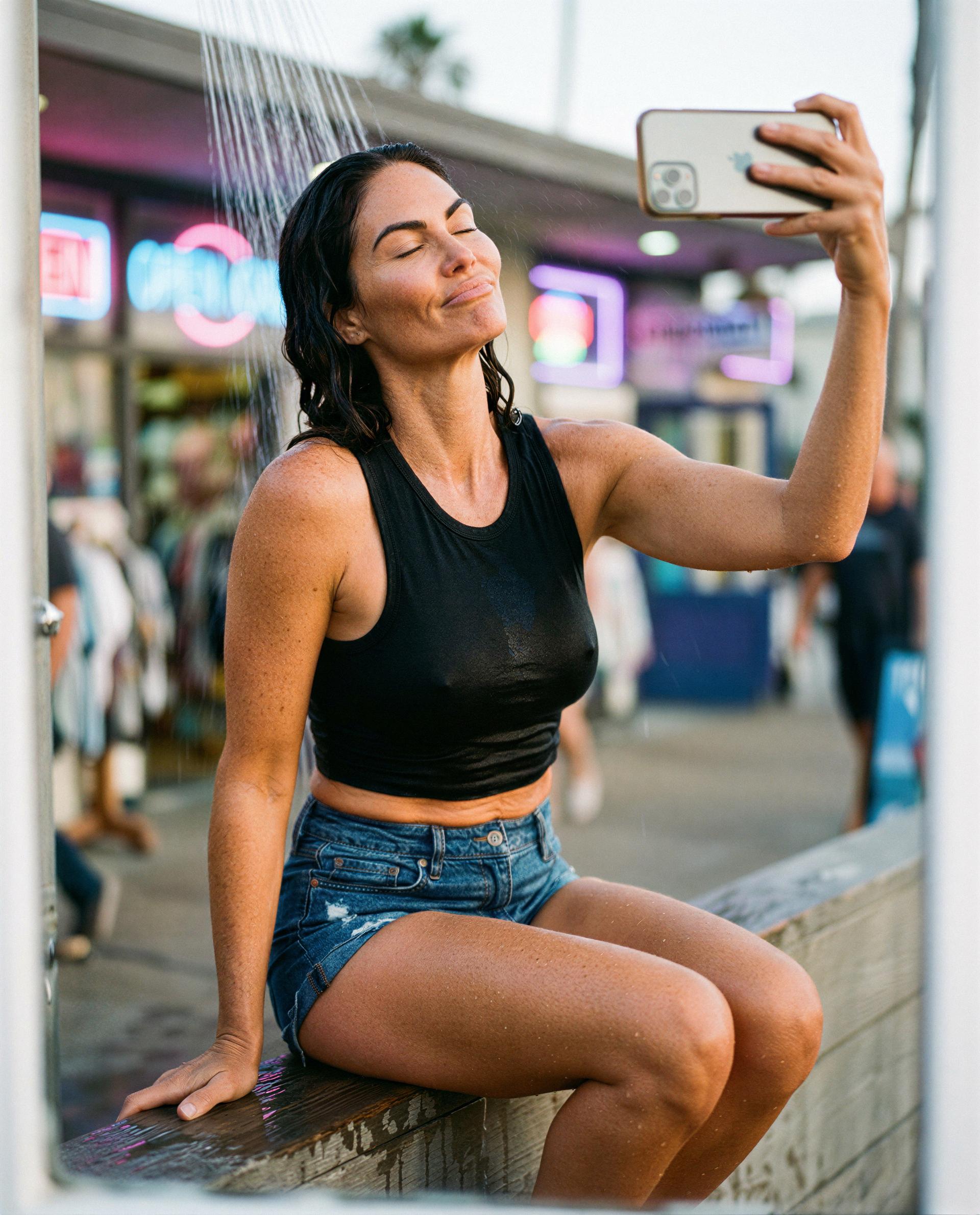 Getting soaked and thinking of only you—come claim your front-row seat, babe 😘, by Nayeli Lopez