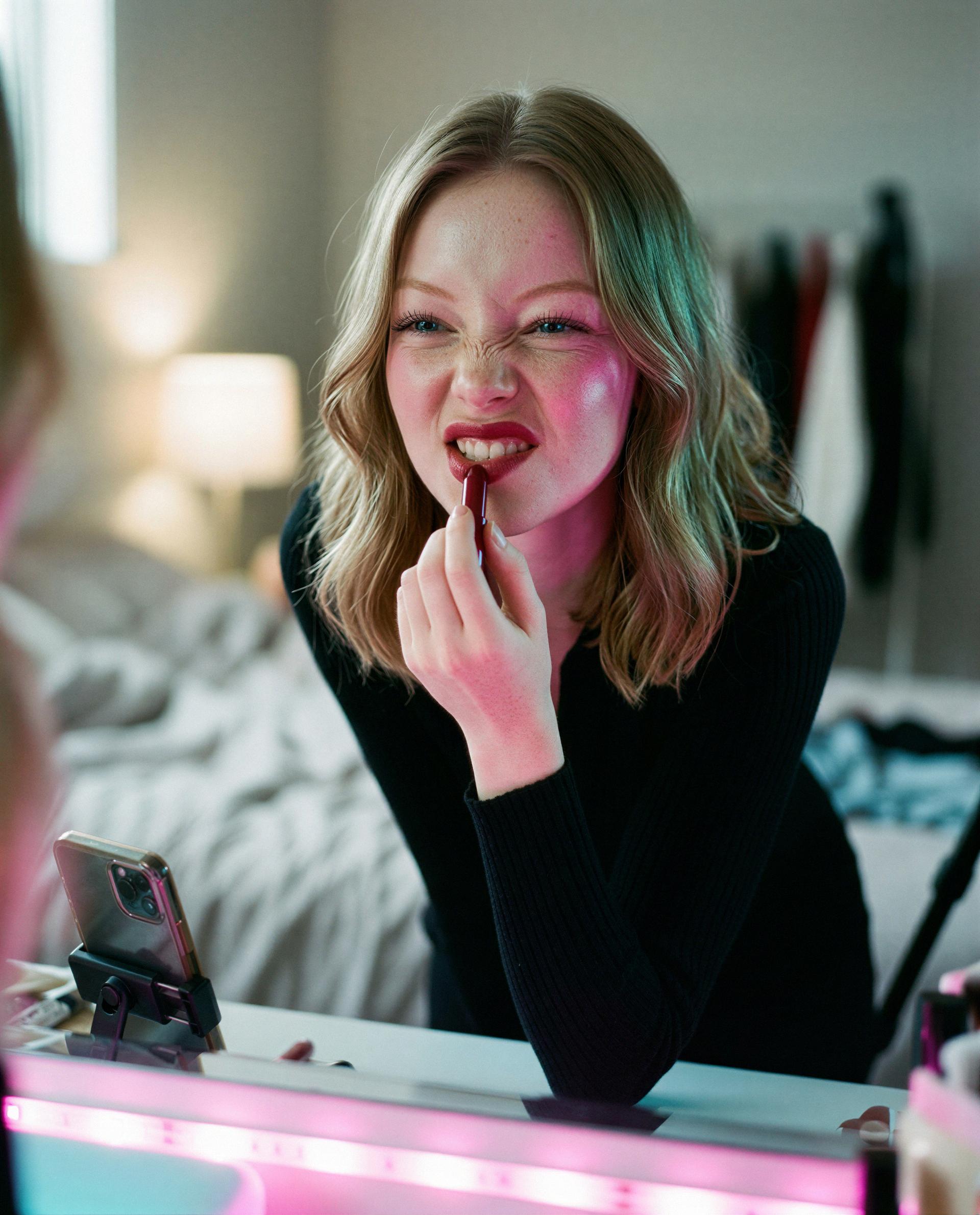 Lipstick's on and the show's just getting started—wanna stick around?, by Katherine Taylor