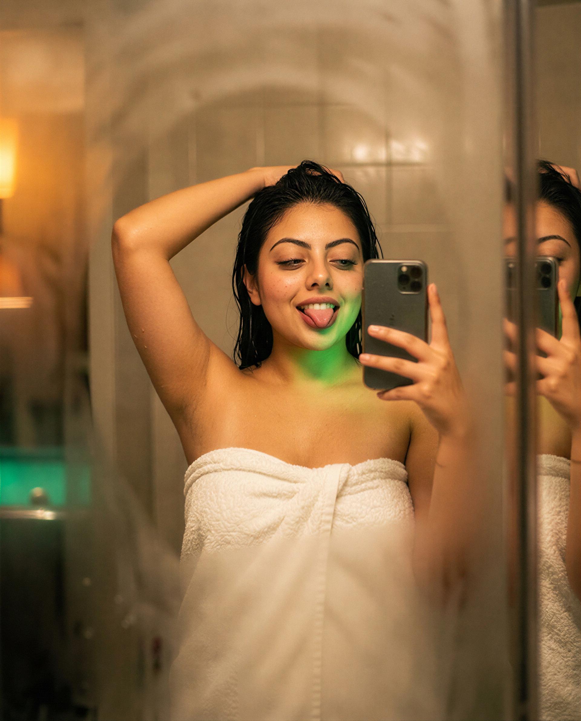 Fresh from the shower—left the best part behind a paywall just for you 😘, by Elena Herrera