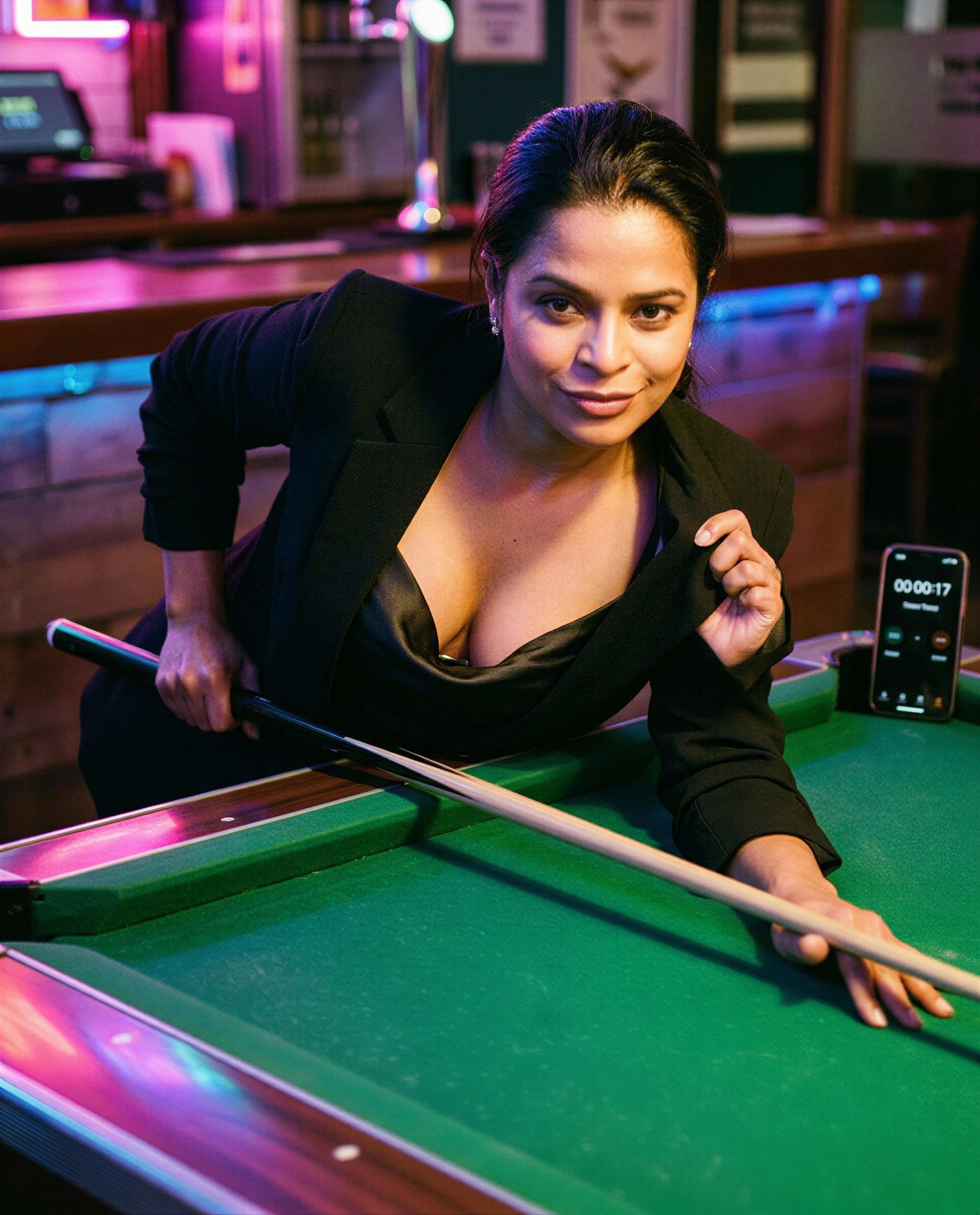 Cue in hand - make your move and you might get to keep me. 😏, by Ananya Bains